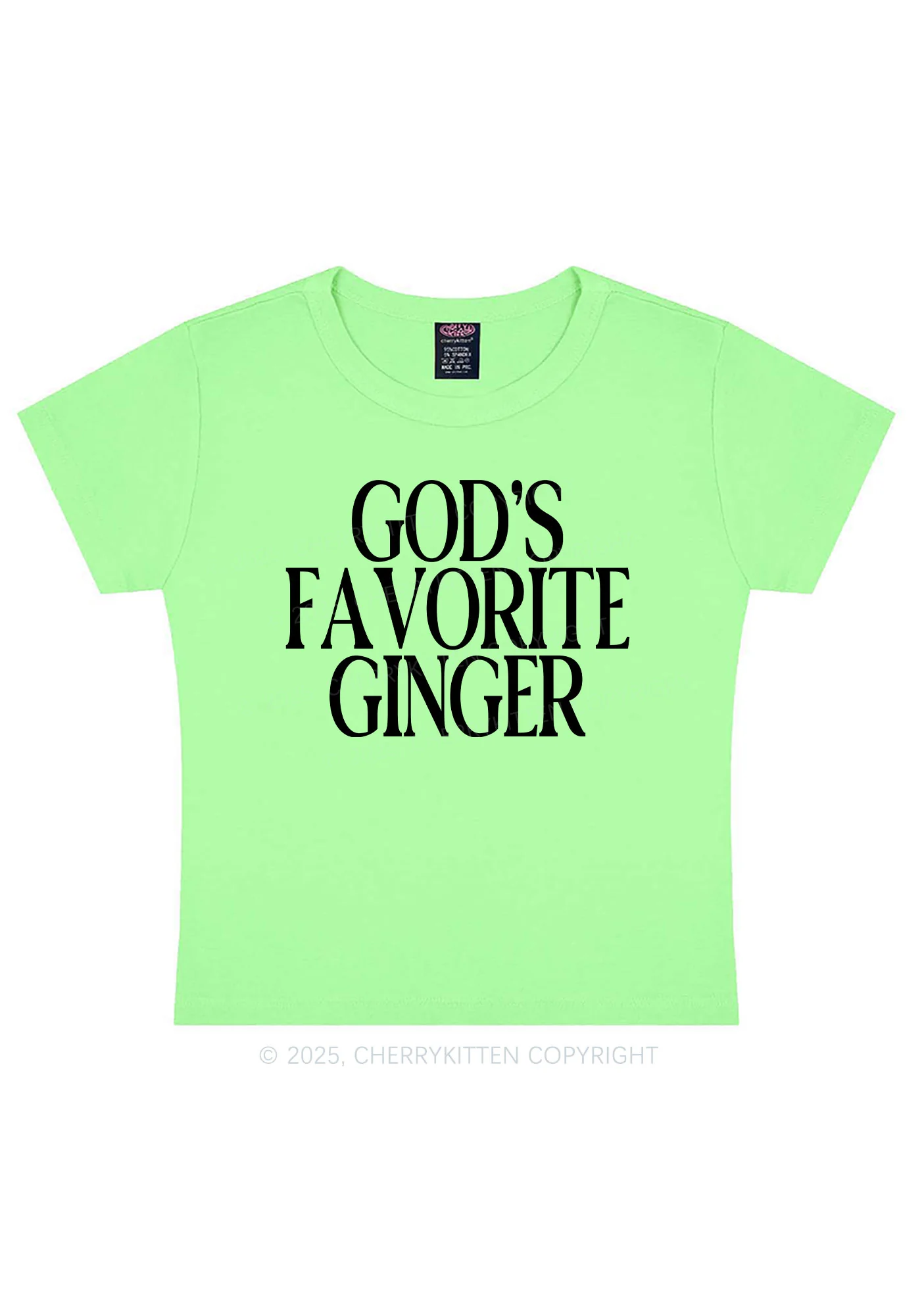 Gods Favorite Ginger Y2K Baby Tee Cherrykitten - Image 13