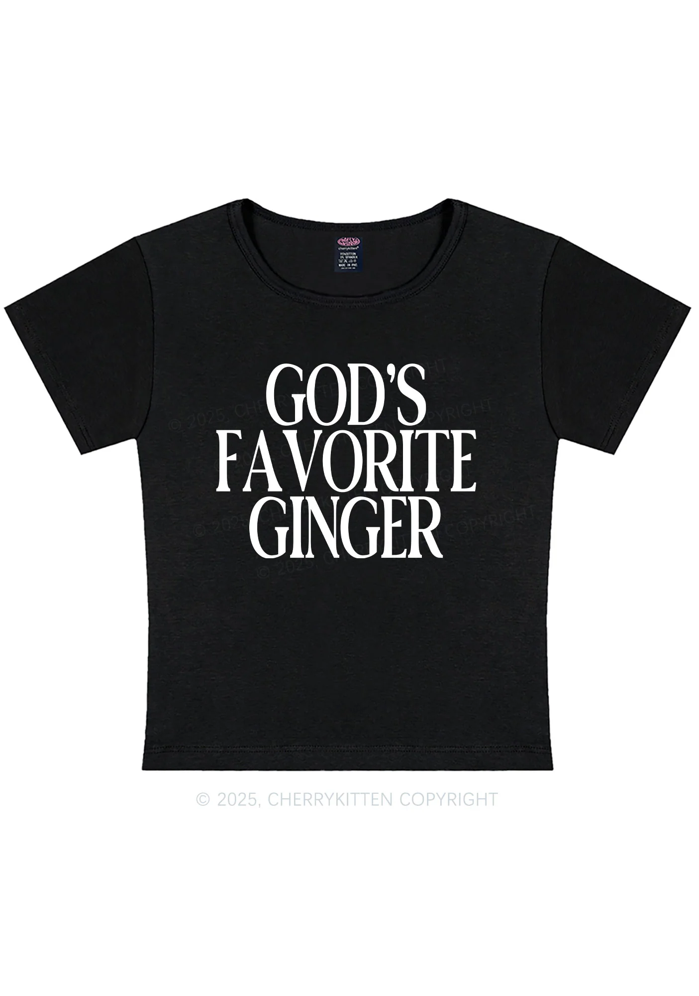 Gods Favorite Ginger Y2K Baby Tee Cherrykitten - Image 4