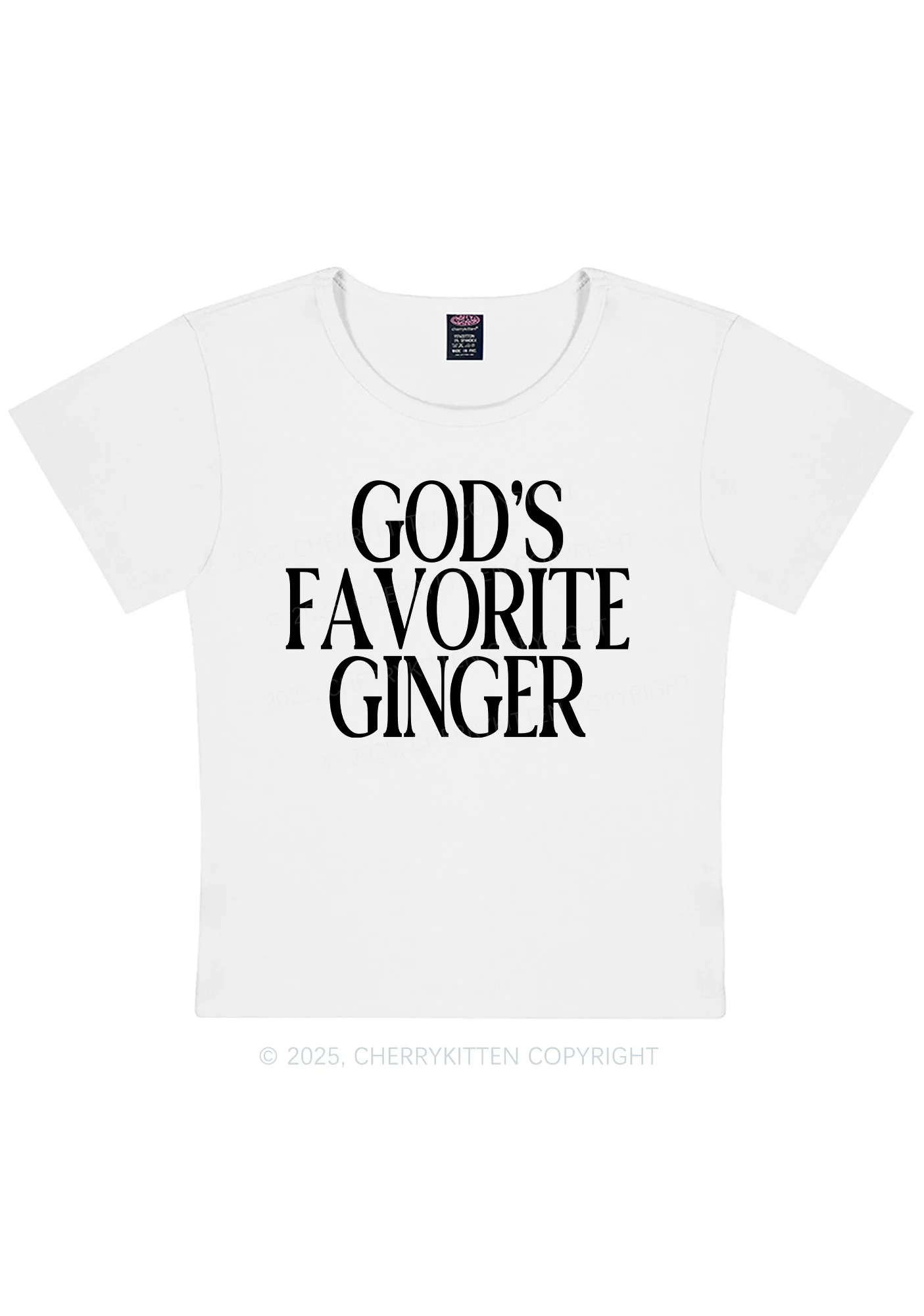 Gods Favorite Ginger Y2K Baby Tee Cherrykitten - Image 7