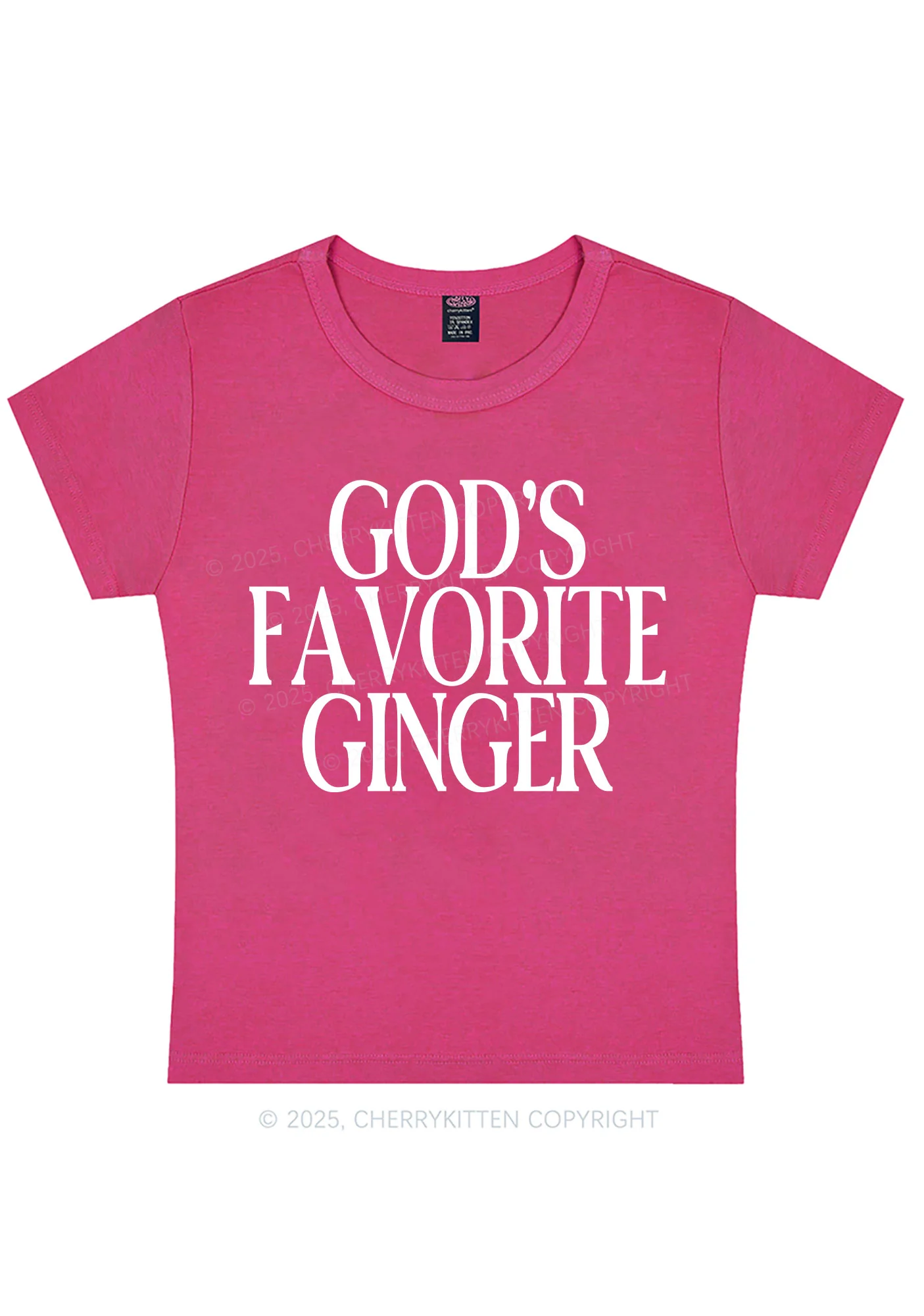 Gods Favorite Ginger Y2K Baby Tee Cherrykitten - Image 8