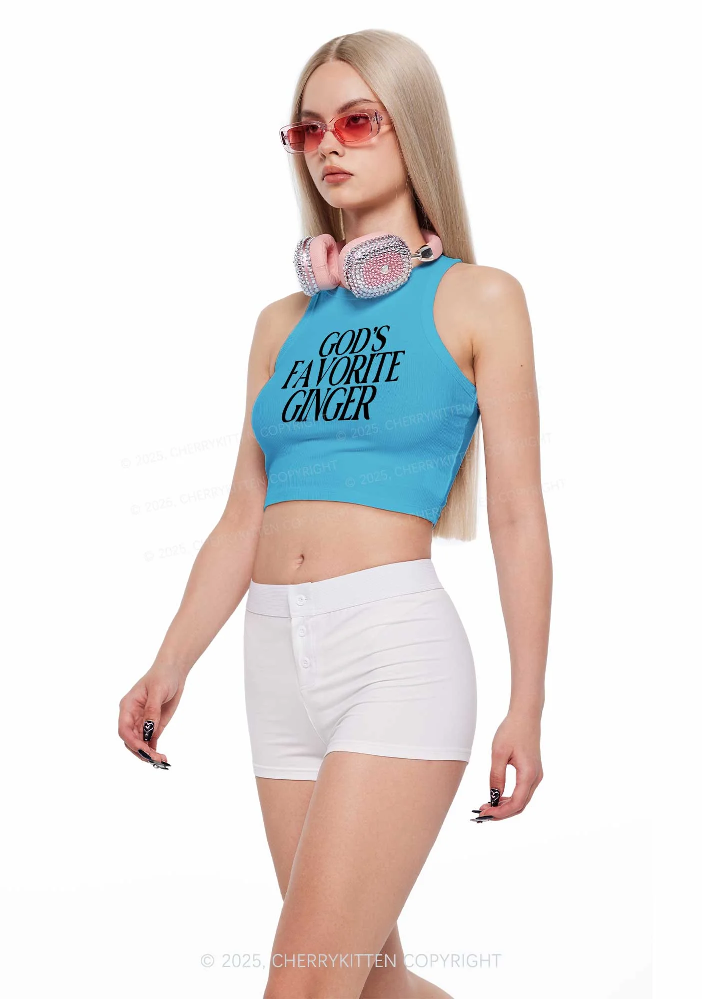 Gods Favorite Ginger Y2K Crop Tank Top Cherrykitten - Image 3