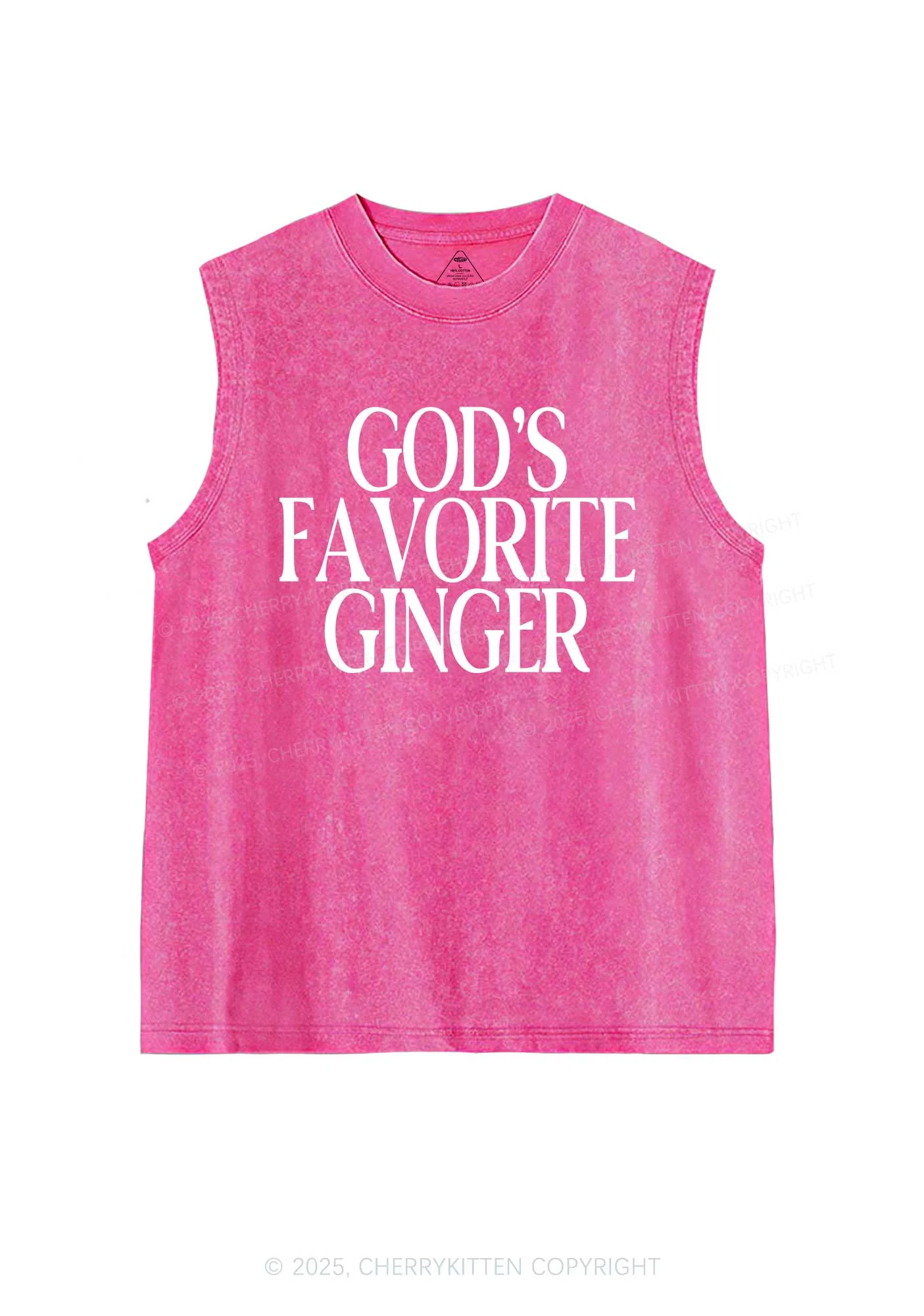 Gods Favorite Ginger Y2K Washed Muscle Tank Cherrykitten - Image 4