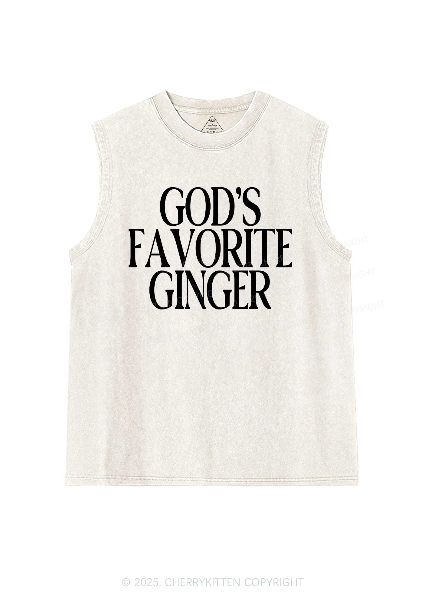Gods Favorite Ginger Y2K Washed Muscle Tank Cherrykitten - Image 5