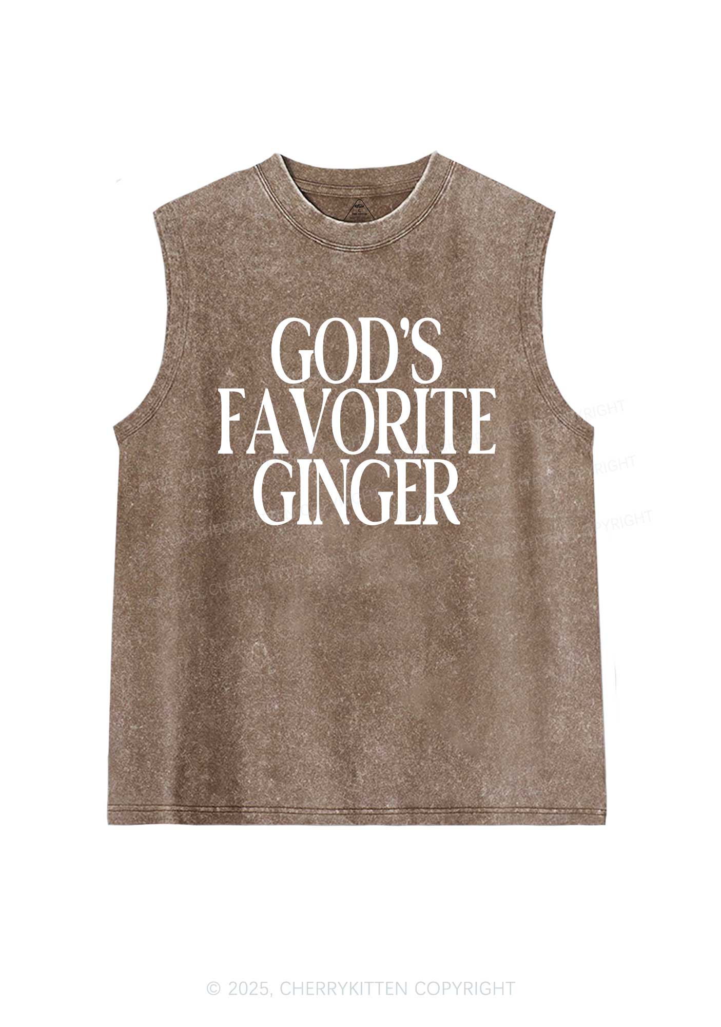 Gods Favorite Ginger Y2K Washed Muscle Tank Cherrykitten - Image 6