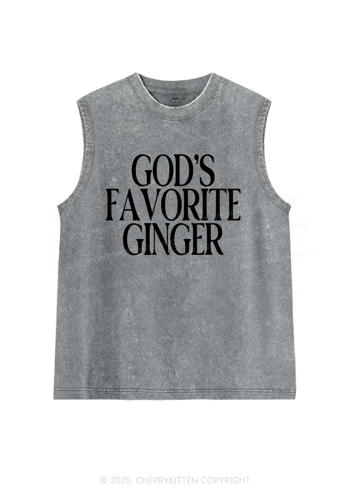 Gods Favorite Ginger Y2K Washed Muscle Tank Cherrykitten - Image 7