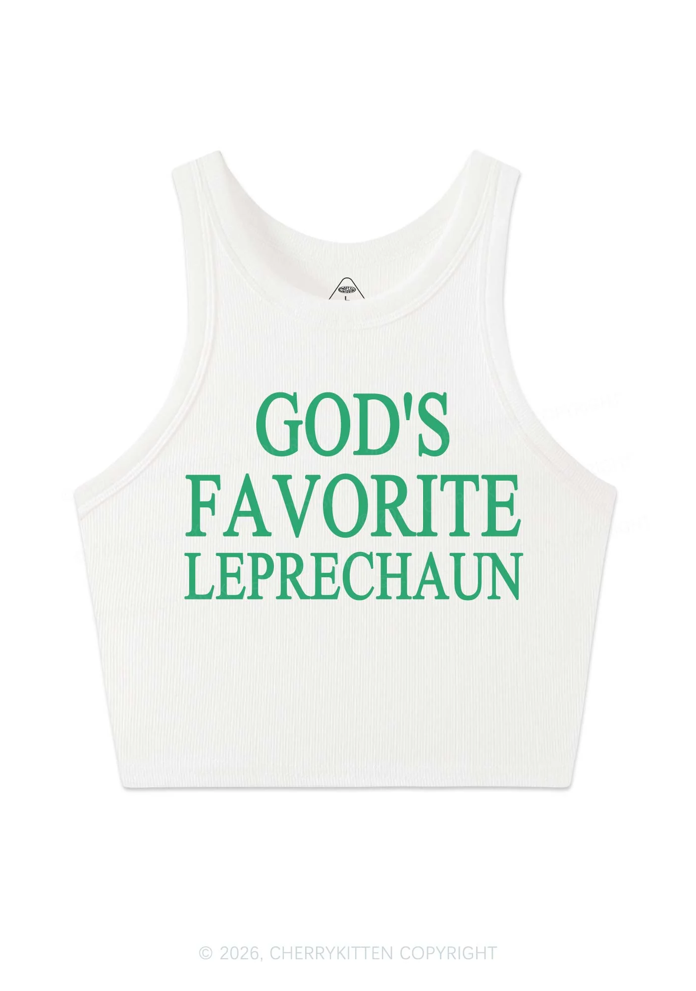 God's Favorite Leprechaun St Patricks Y2K Crop Tank Top Cherrykitten - Image 3