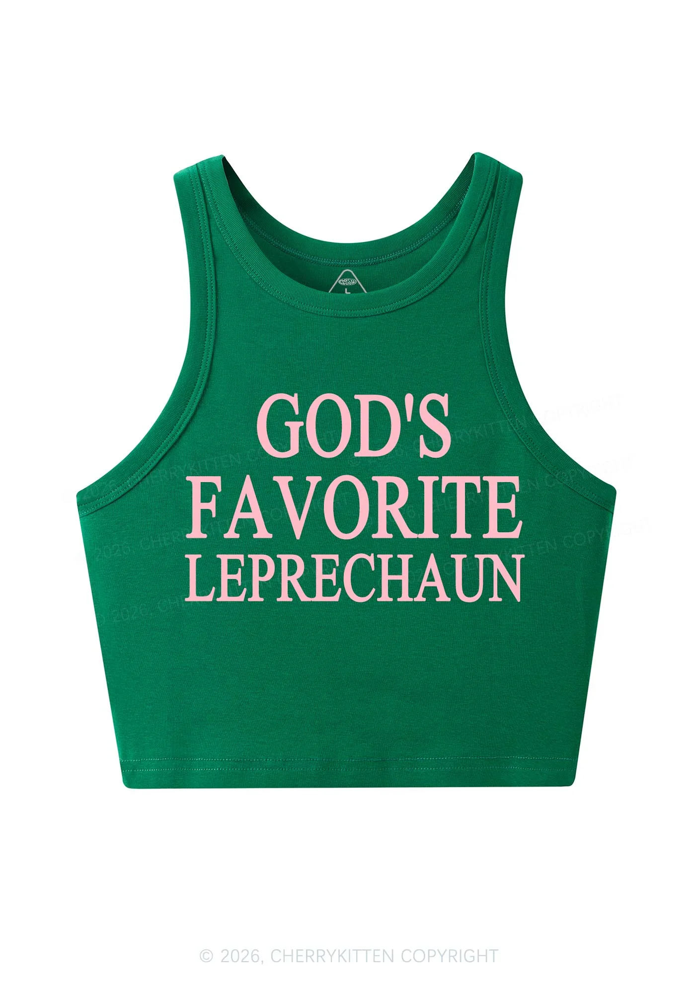 God's Favorite Leprechaun St Patricks Y2K Crop Tank Top Cherrykitten - Image 4