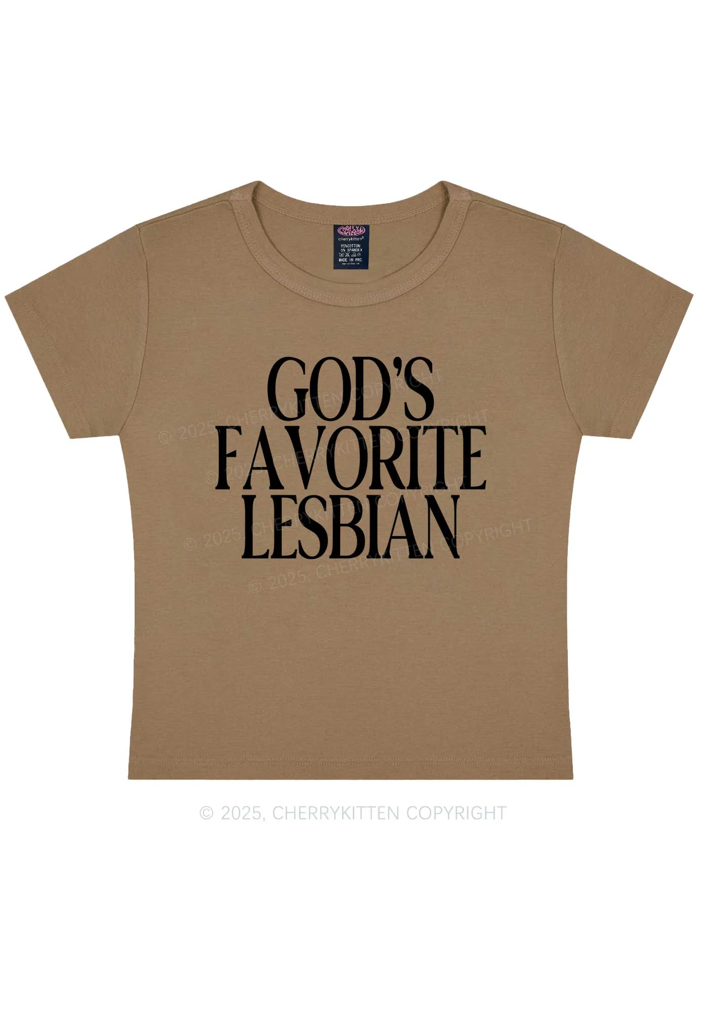 Gods Favorite Lesbian Pride Y2K Baby Tee Cherrykitten - Image 10