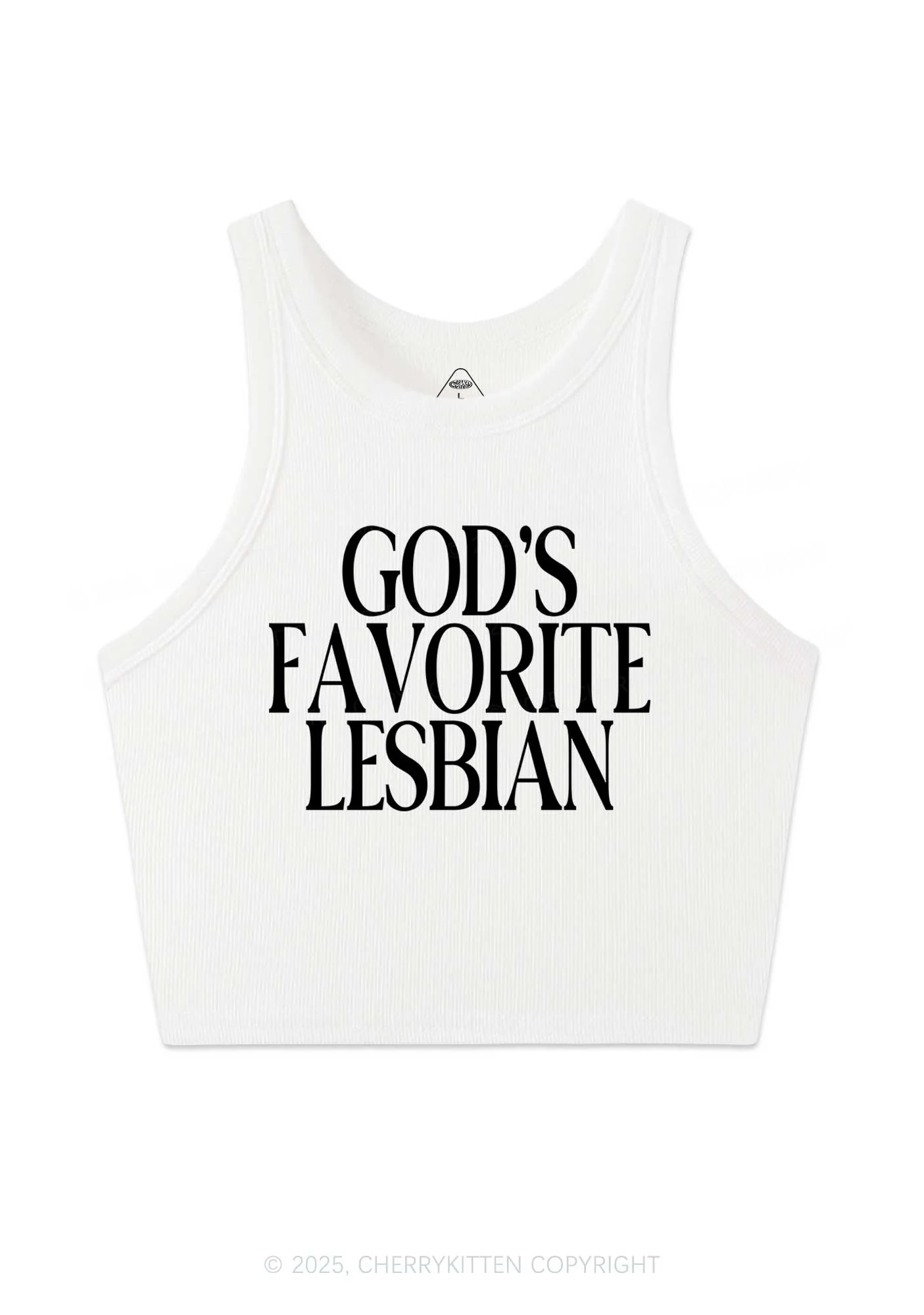 Gods Favorite Lesbian Pride Y2K Crop Tank Top Cherrykitten - Image 3