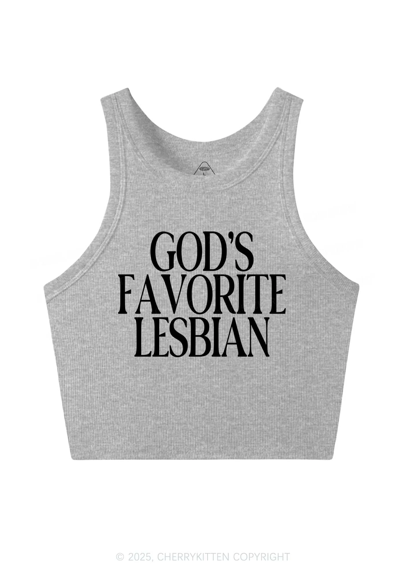 Gods Favorite Lesbian Pride Y2K Crop Tank Top Cherrykitten - Image 4