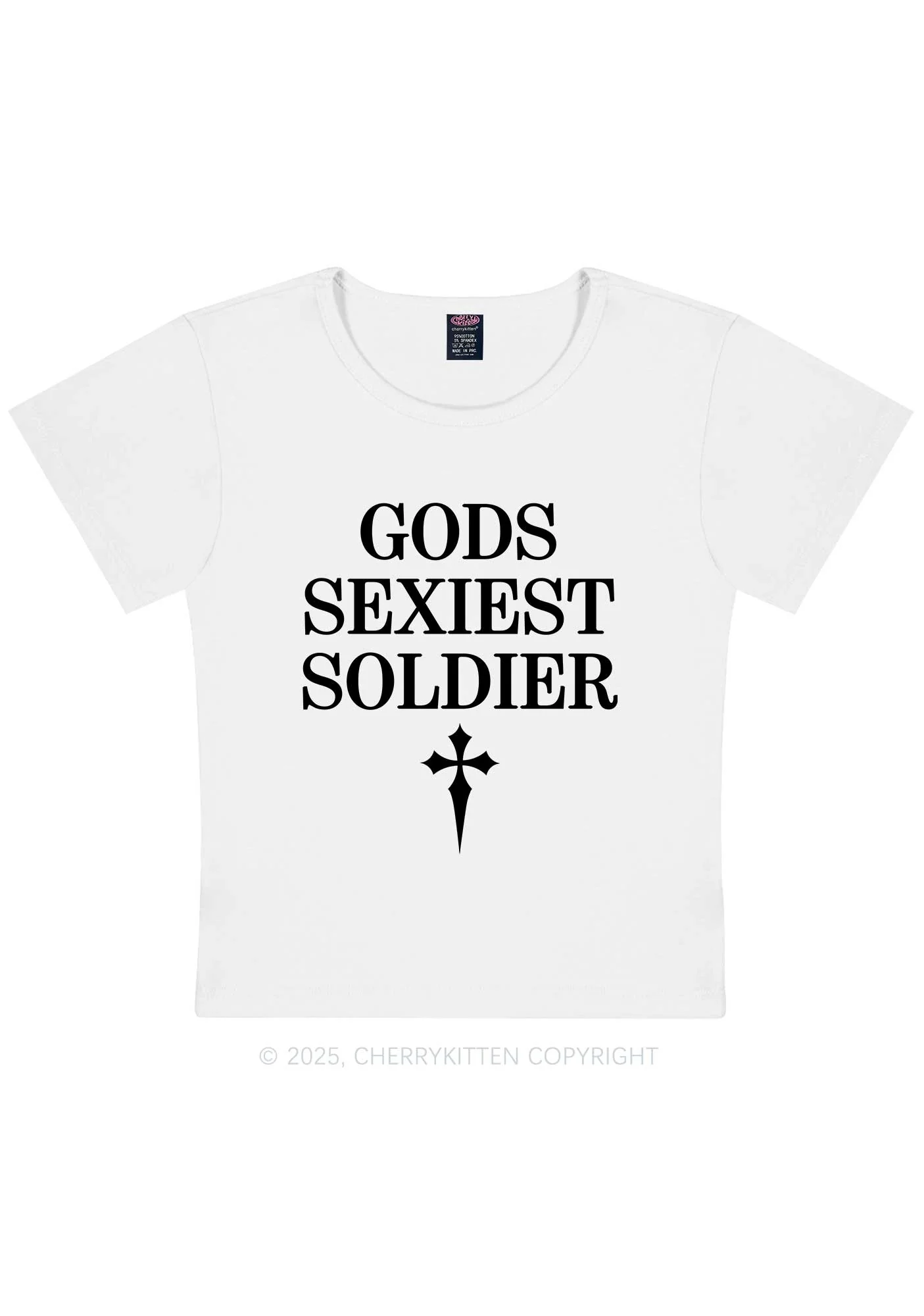 Gods Soldier Y2K Baby Tee Cherrykitten - Image 4