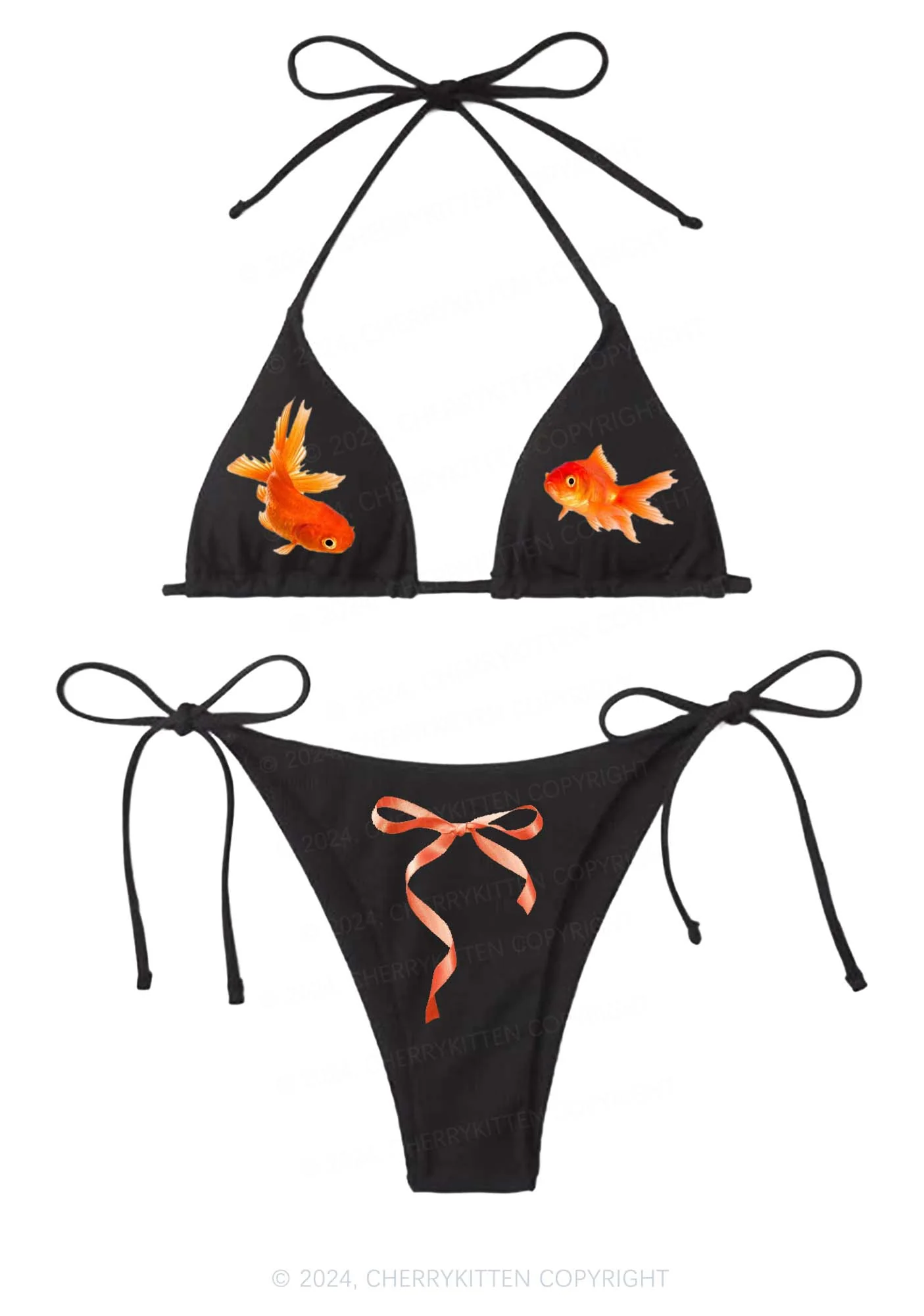 Goldfish Y2K Halter Triangle Bikini Set Cherrykitten - Image 4