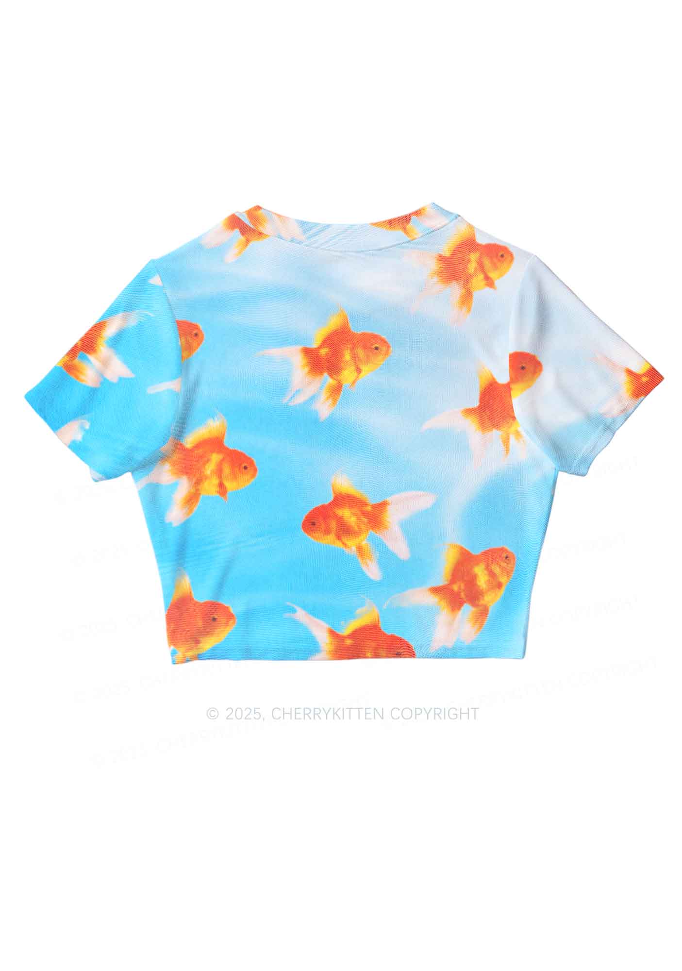 Goldfish Y2K Mesh Crop Top Cherrykitten - Image 3