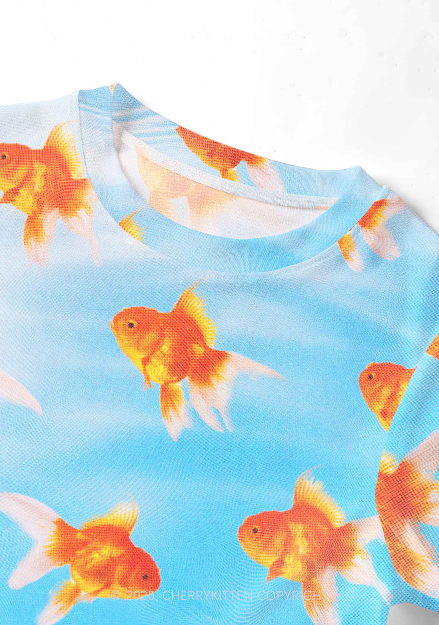 Goldfish Y2K Mesh Crop Top Cherrykitten - Image 4