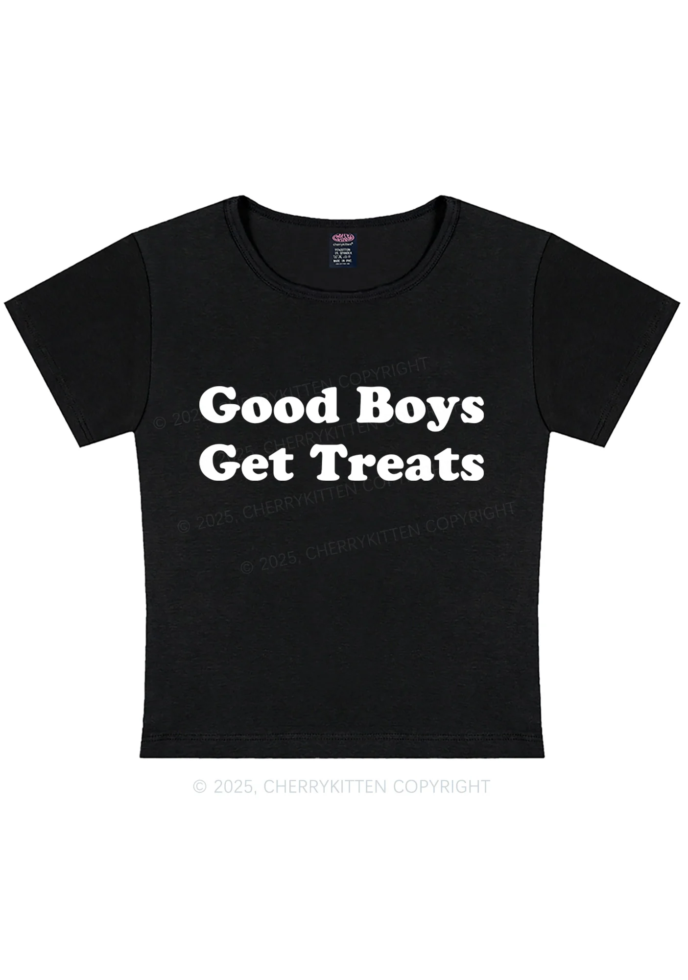 Good Boys Get Treats Y2K Baby Tee Cherrykitten - Image 3