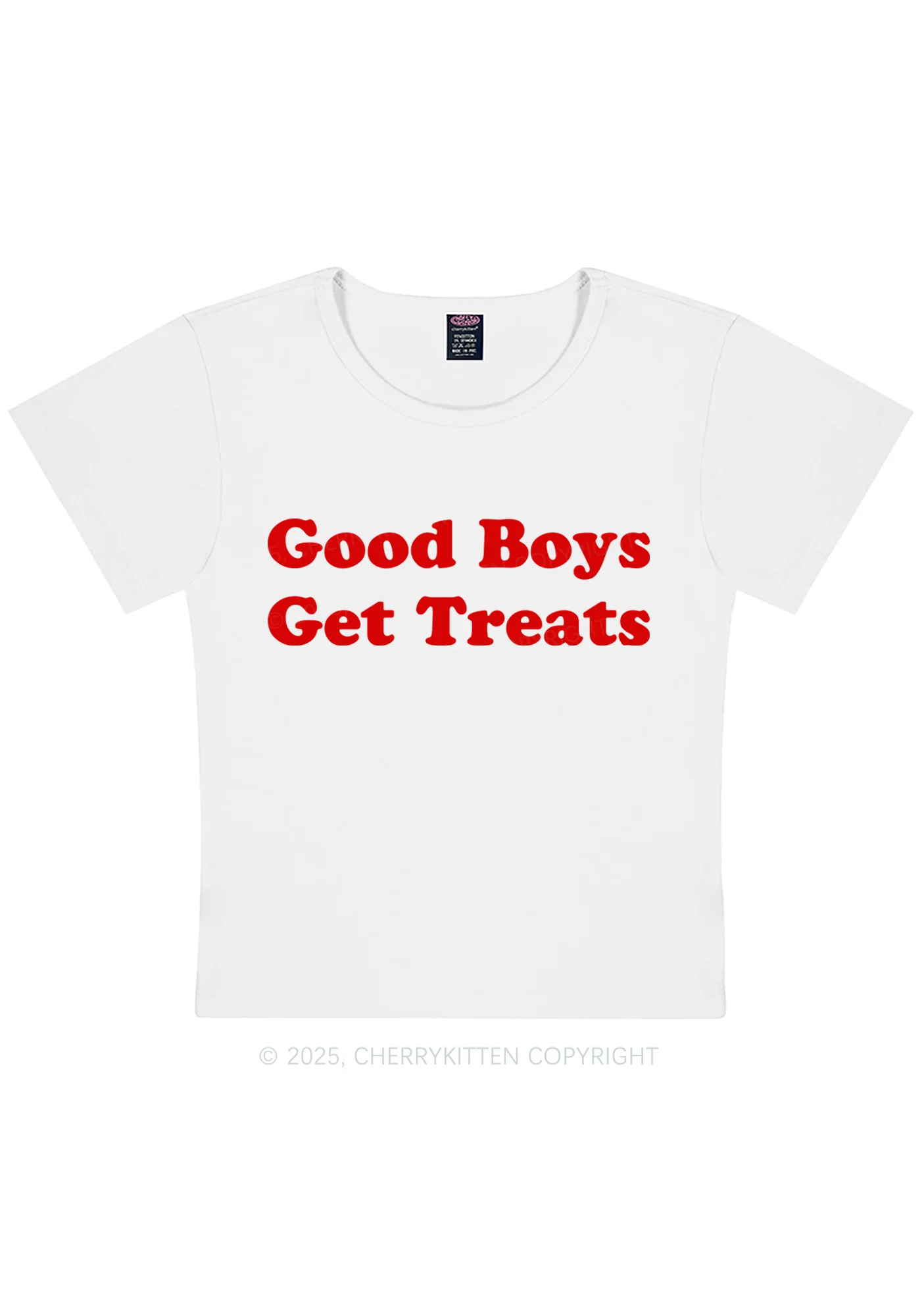 Good Boys Get Treats Y2K Baby Tee Cherrykitten - Image 4