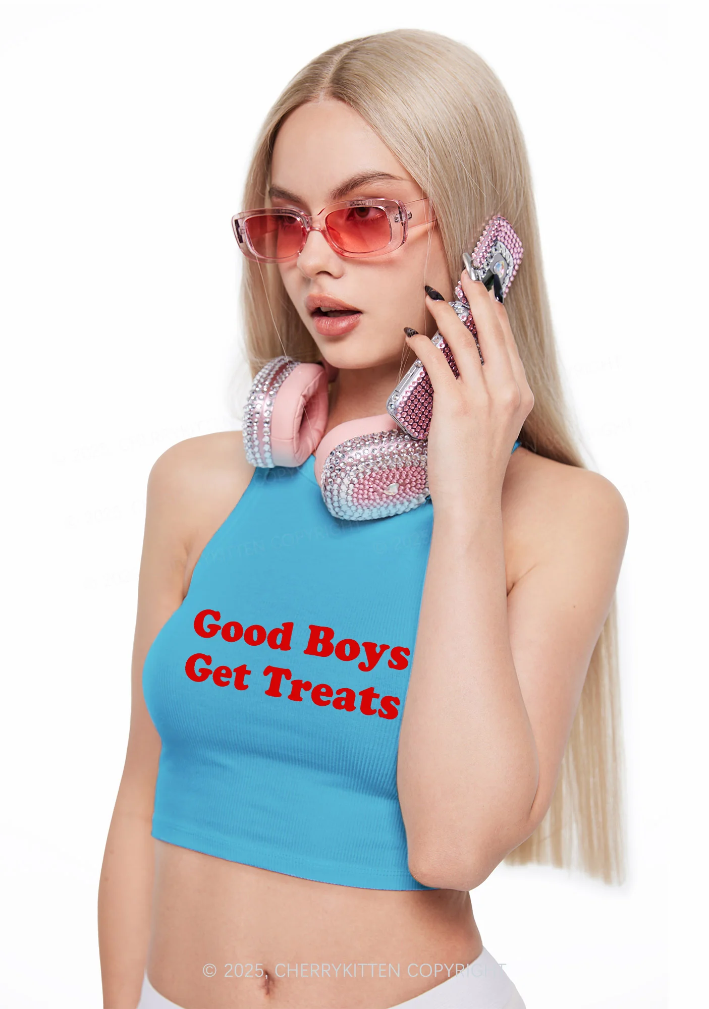 Good Boys Get Treats Y2K Crop Tank Top Cherrykitten - Image 2