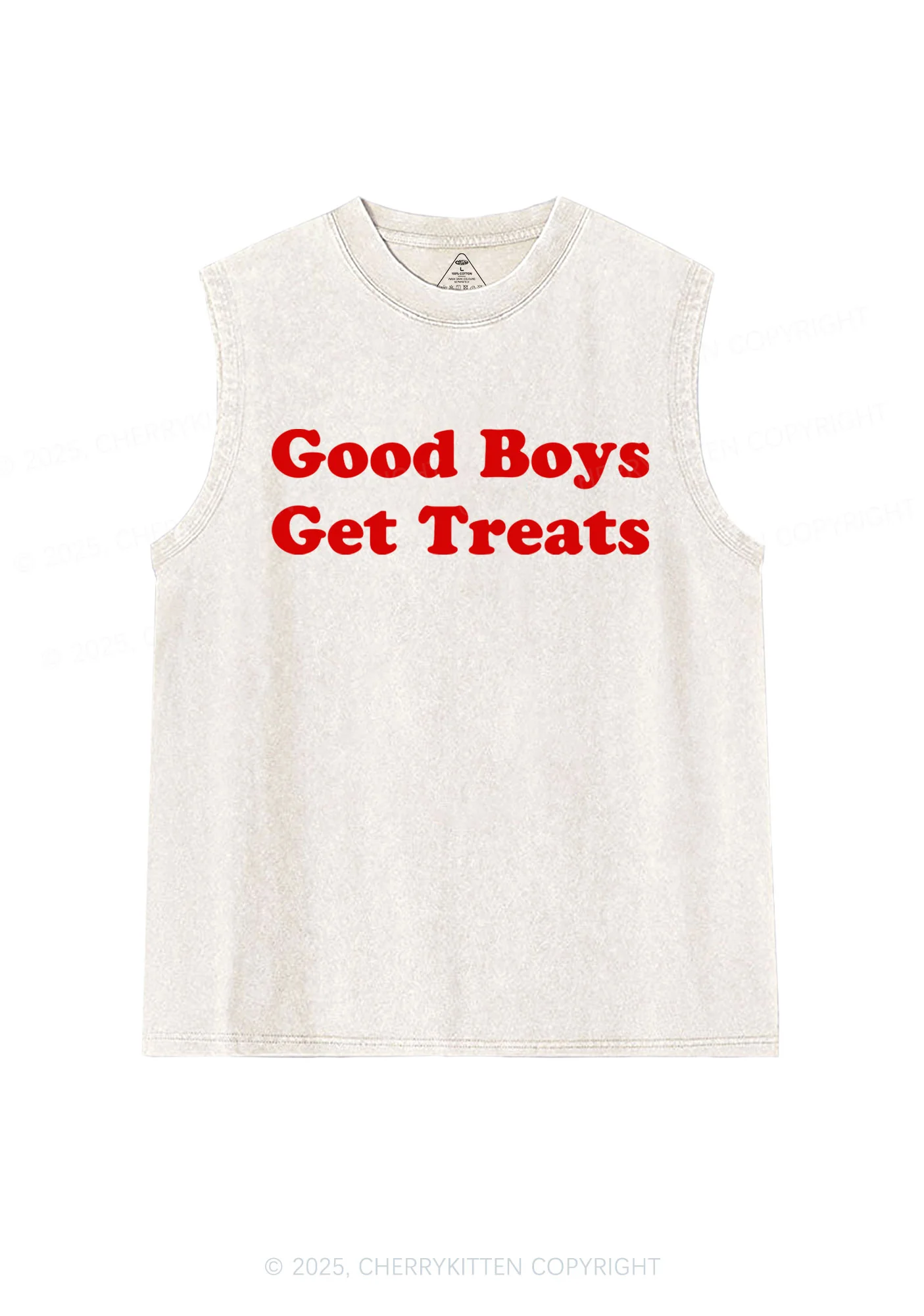 Good Boys Get Treats Y2K Washed Muscle Tank Cherrykitten - Image 3