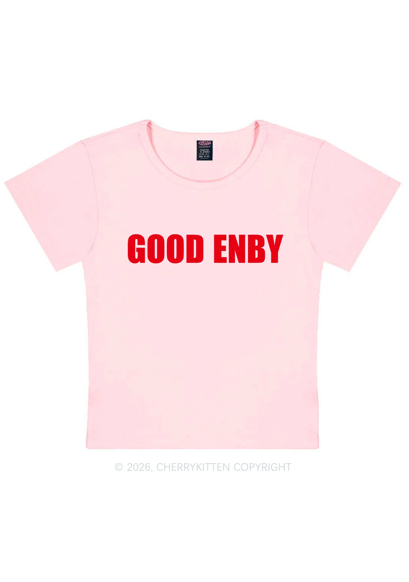 Good Enby Pride Y2K Baby Tee Cherrykitten - Image 10