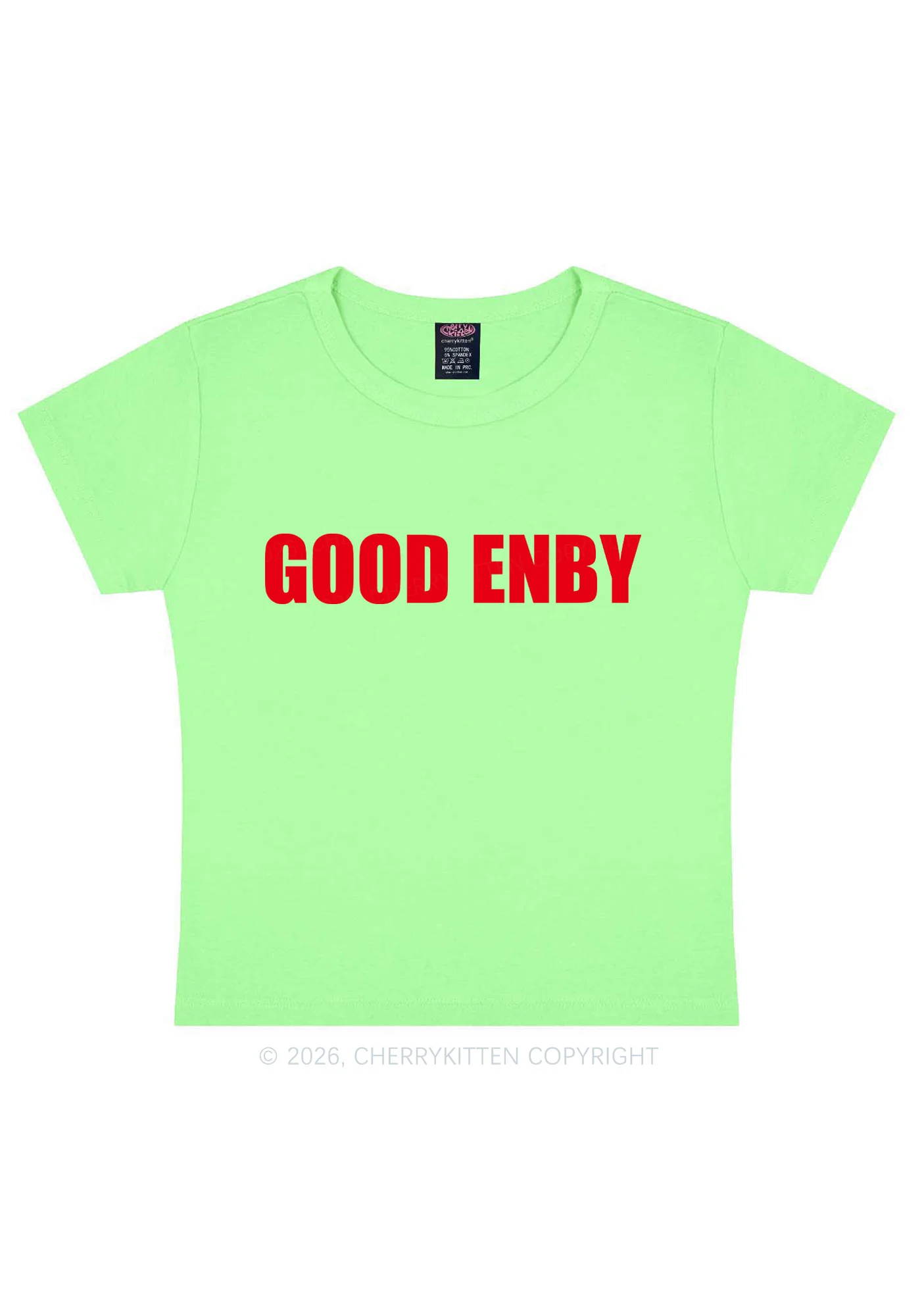 Good Enby Pride Y2K Baby Tee Cherrykitten - Image 11