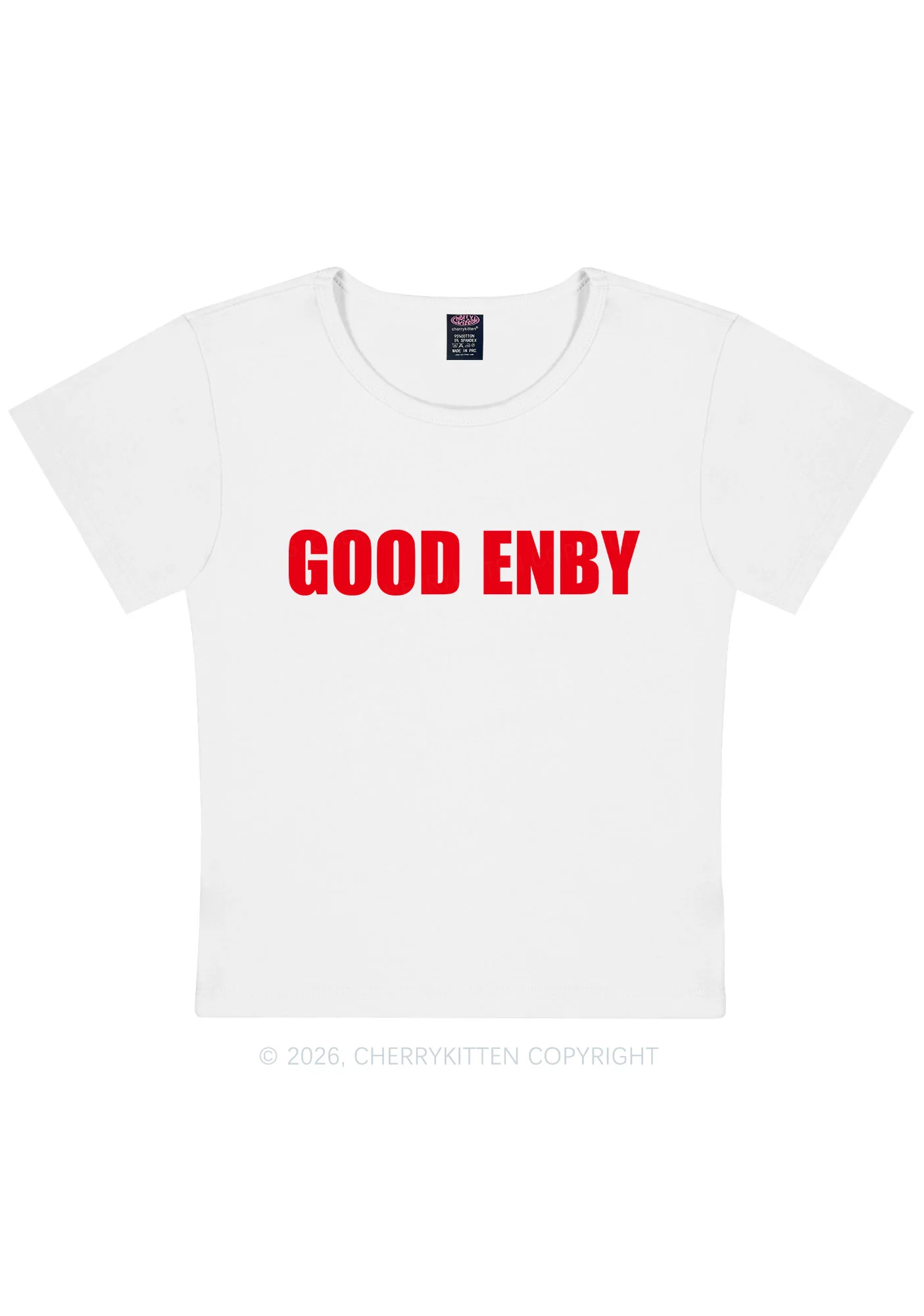 Good Enby Pride Y2K Baby Tee Cherrykitten - Image 4