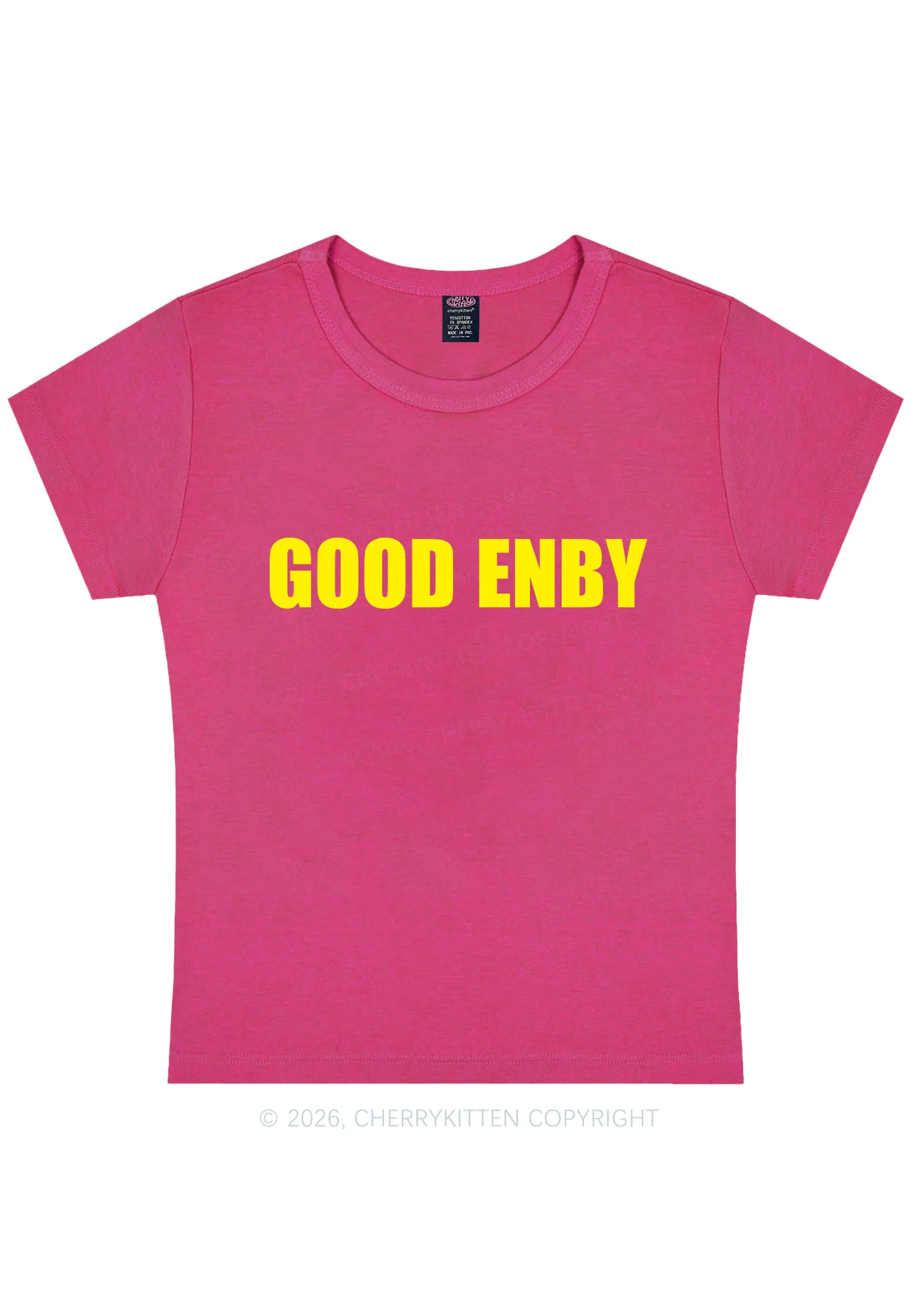 Good Enby Pride Y2K Baby Tee Cherrykitten - Image 5