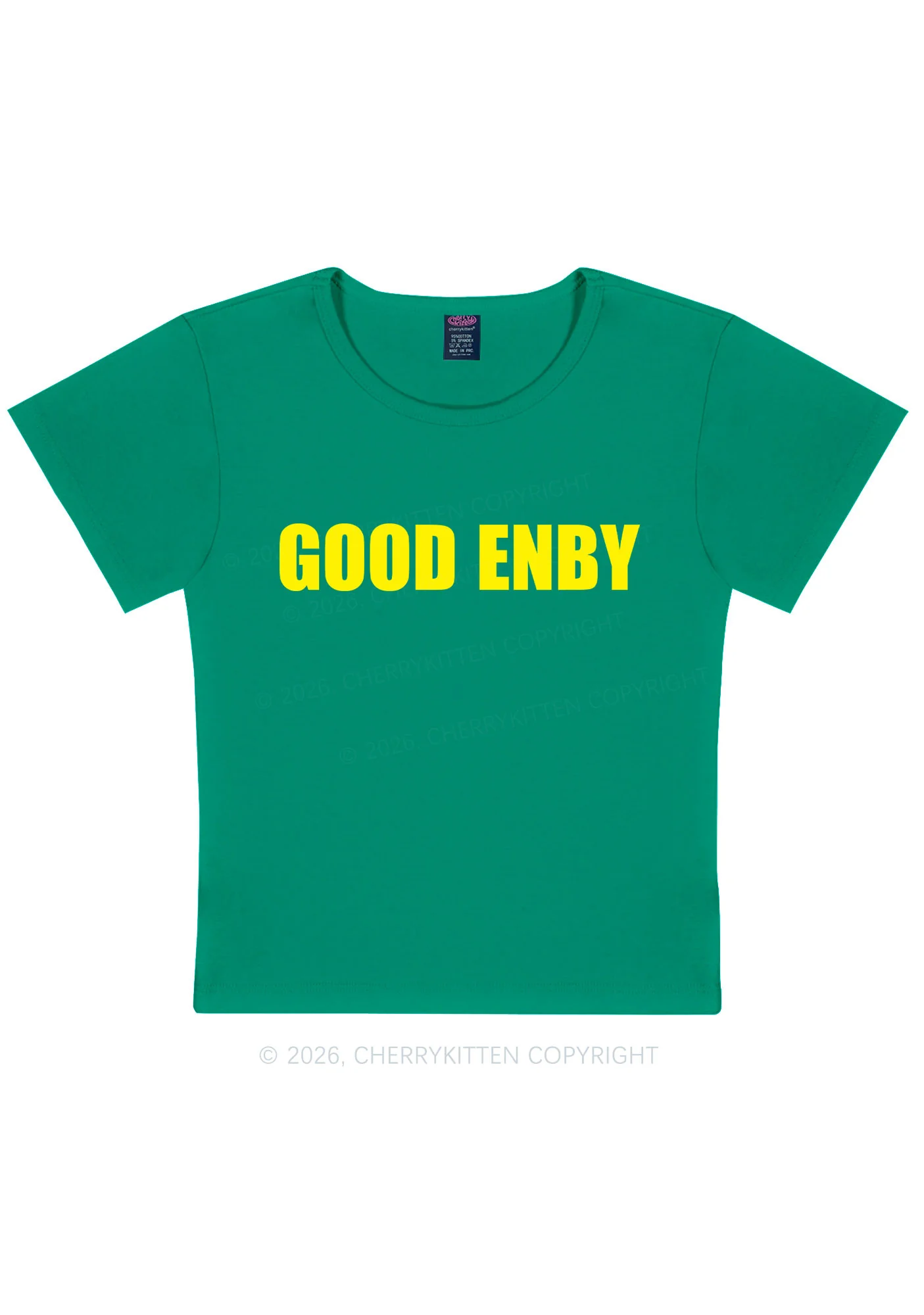 Good Enby Pride Y2K Baby Tee Cherrykitten - Image 9