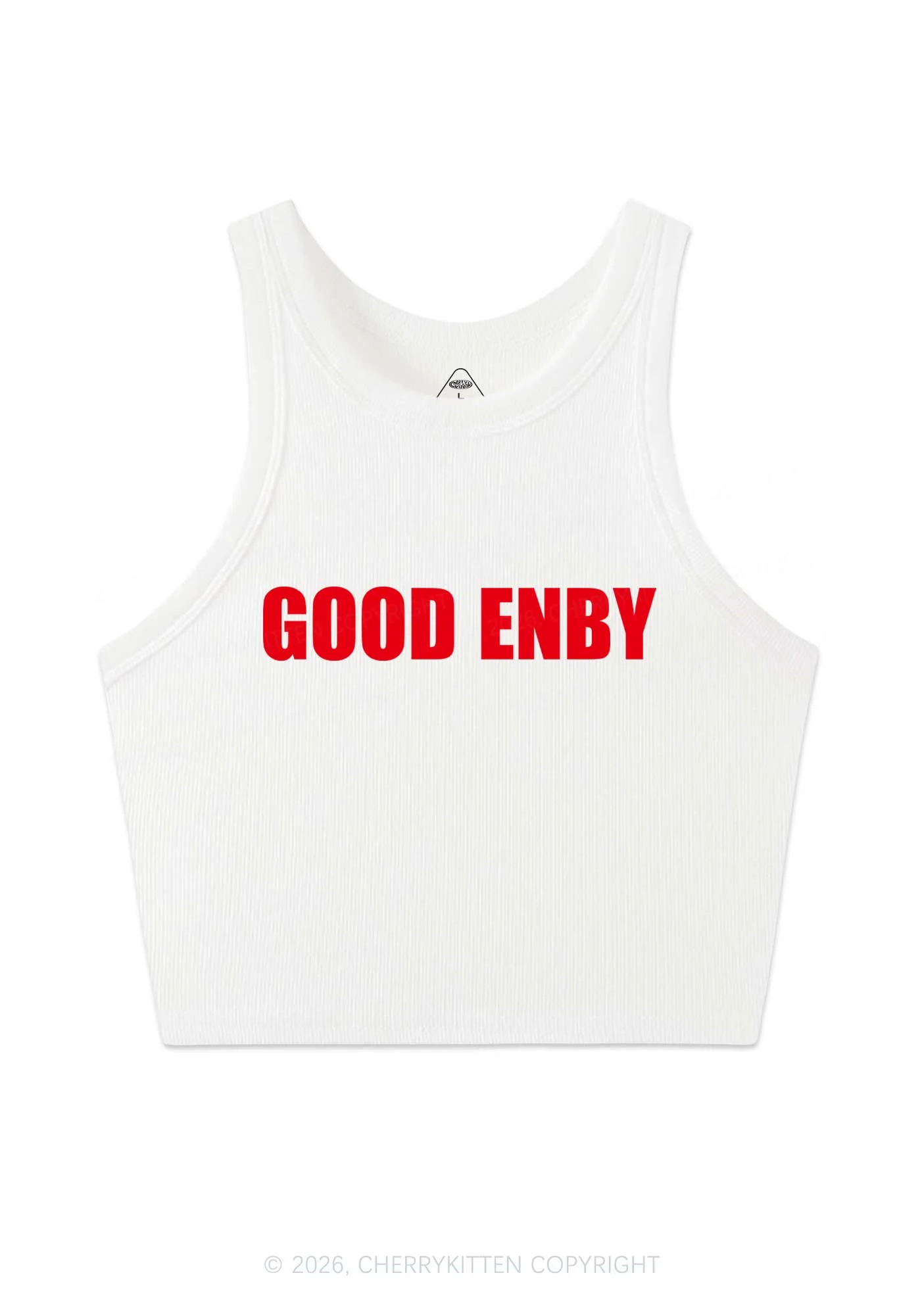 Good Enby Pride Y2K Crop Tank Top Cherrykitten - Image 3