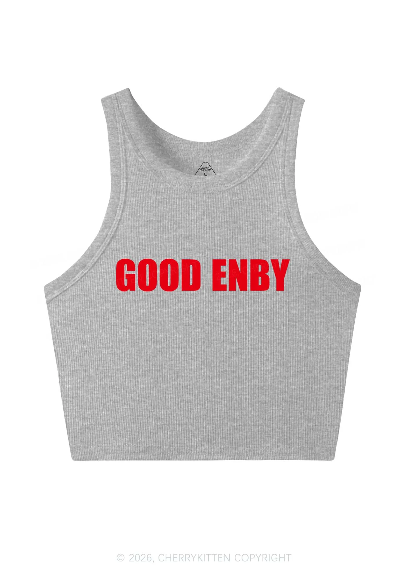Good Enby Pride Y2K Crop Tank Top Cherrykitten - Image 4