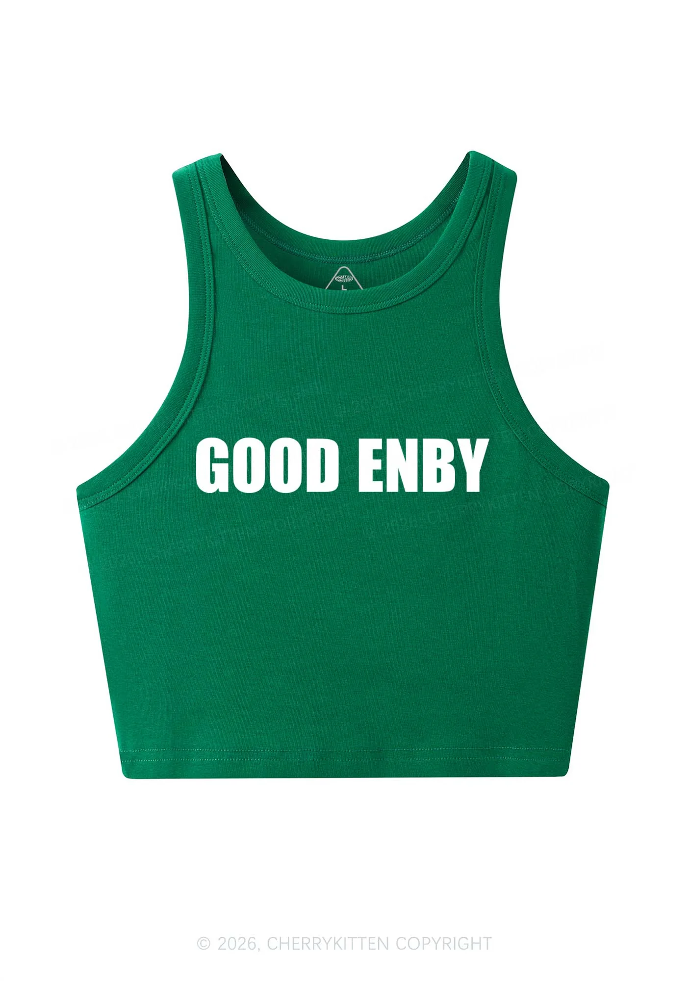 Good Enby Pride Y2K Crop Tank Top Cherrykitten - Image 5