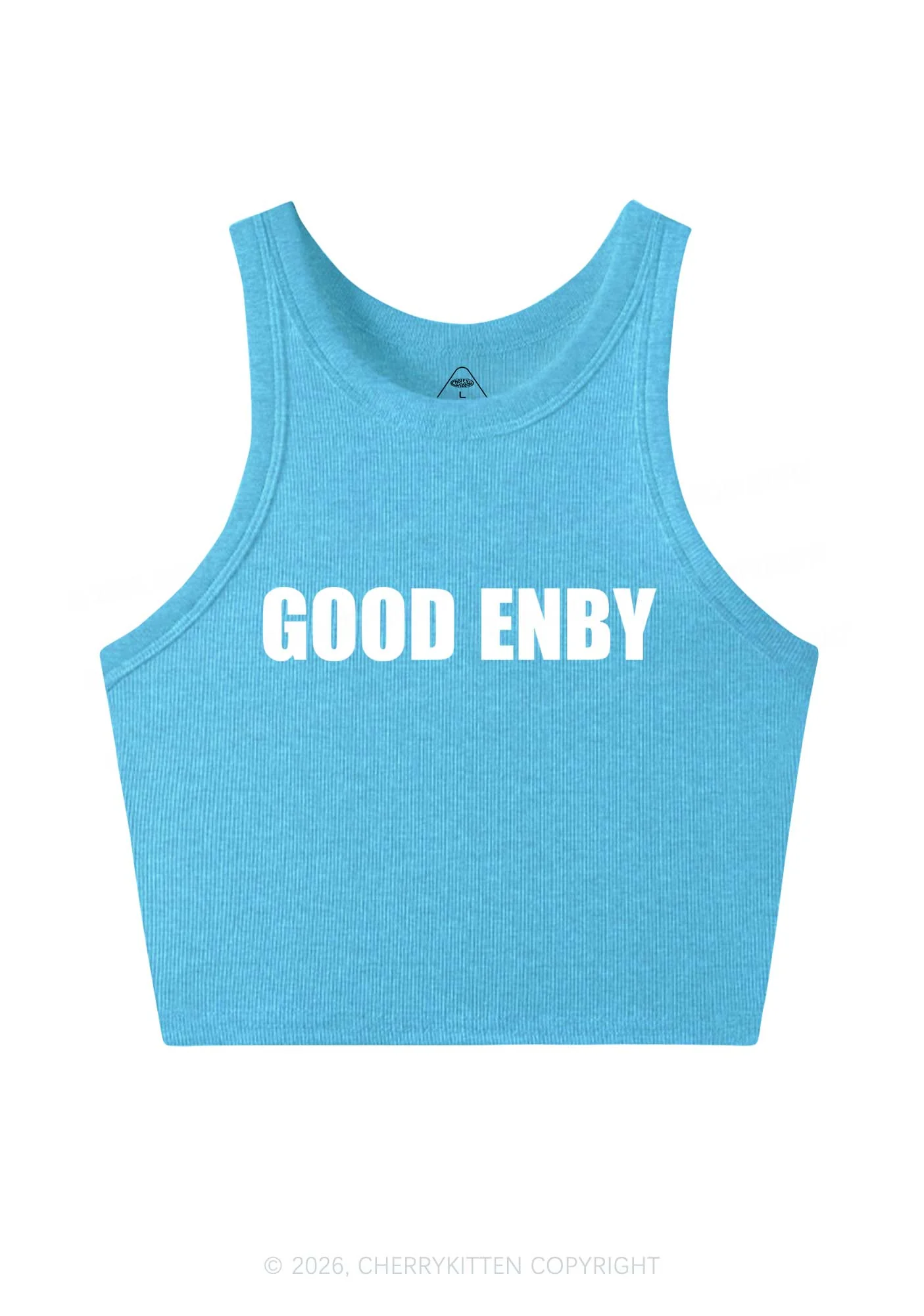 Good Enby Pride Y2K Crop Tank Top Cherrykitten - Image 6