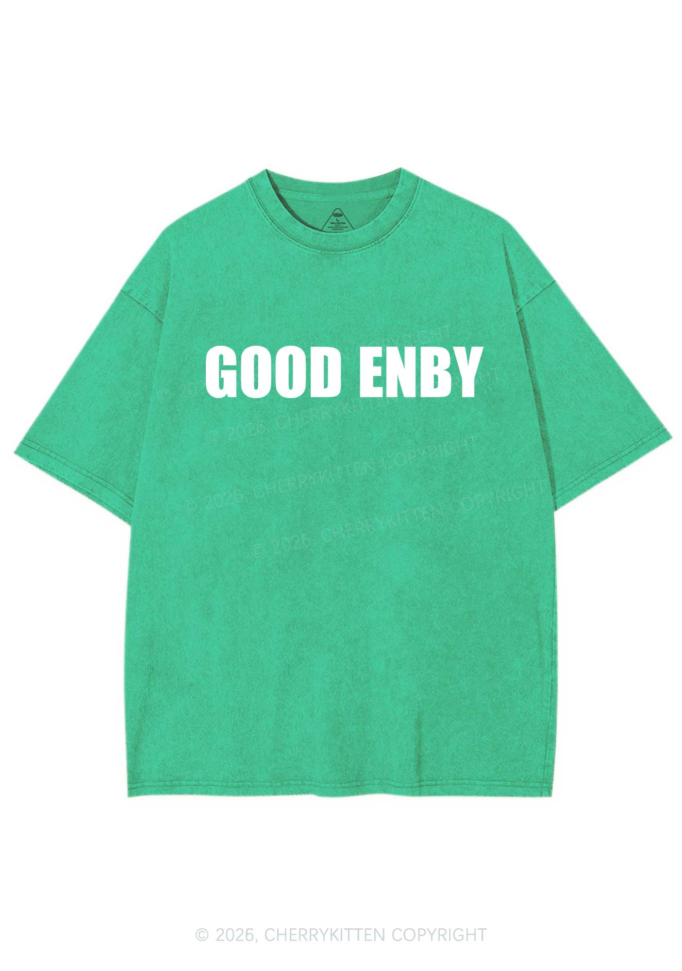 Good Enby Pride Y2K Shirts Washed Tee Cherrykitten - Image 5