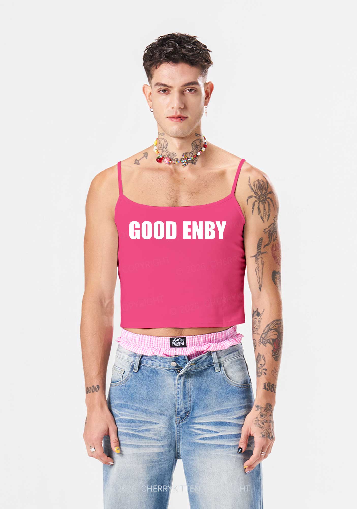 Good Enby Pride Y2K Spaghetti Strap Cami Cherrykitten - Image 2