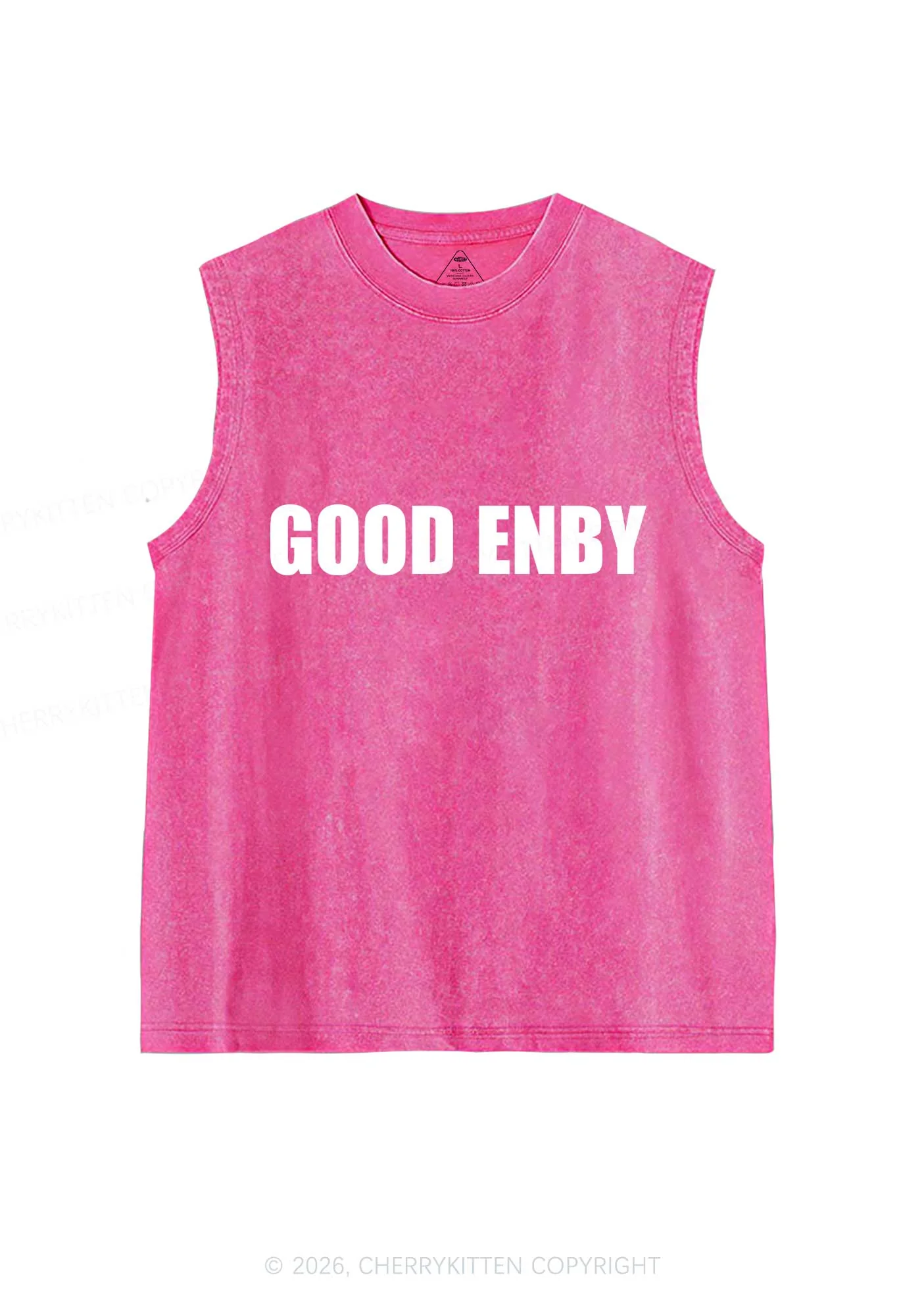 Good Enby Pride Y2K Washed Muscle Tank Cherrykitten - Image 3