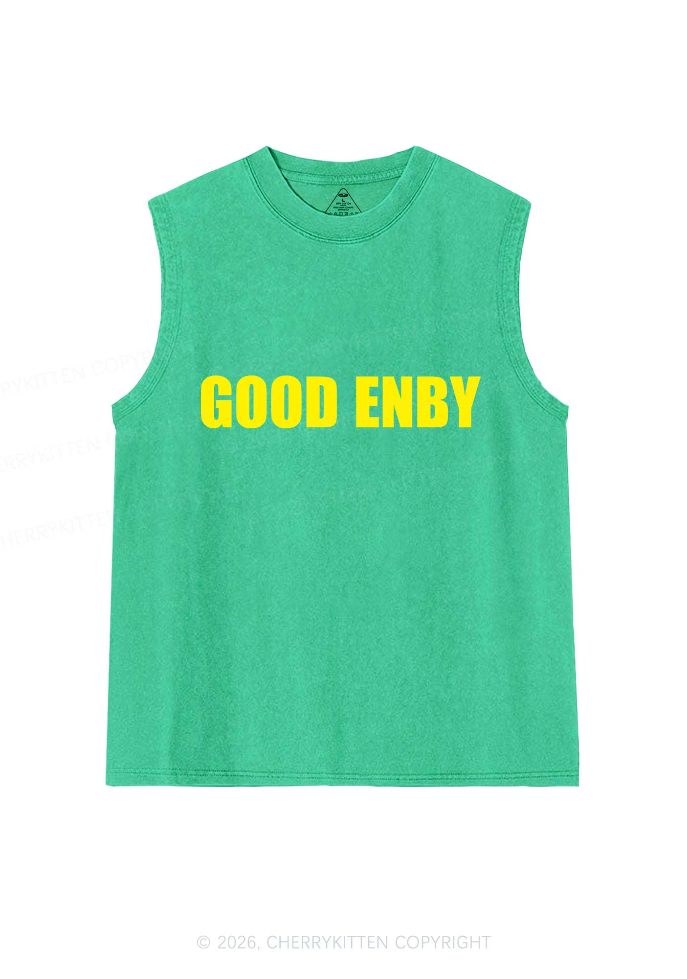 Good Enby Pride Y2K Washed Muscle Tank Cherrykitten - Image 4