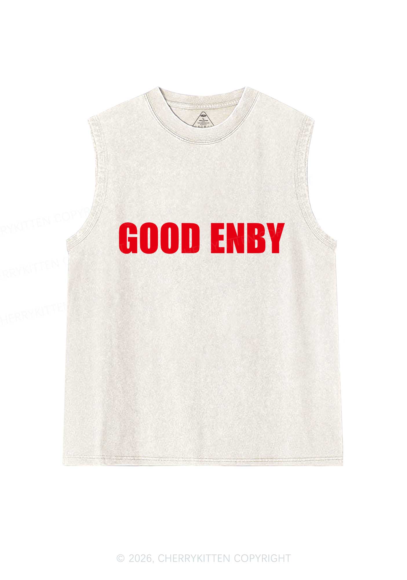 Good Enby Pride Y2K Washed Muscle Tank Cherrykitten - Image 5