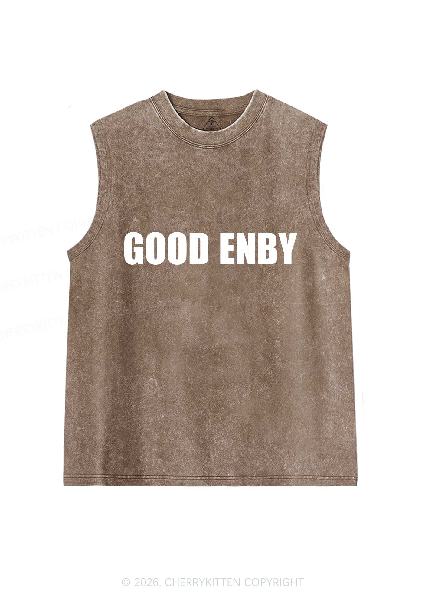 Good Enby Pride Y2K Washed Muscle Tank Cherrykitten - Image 6