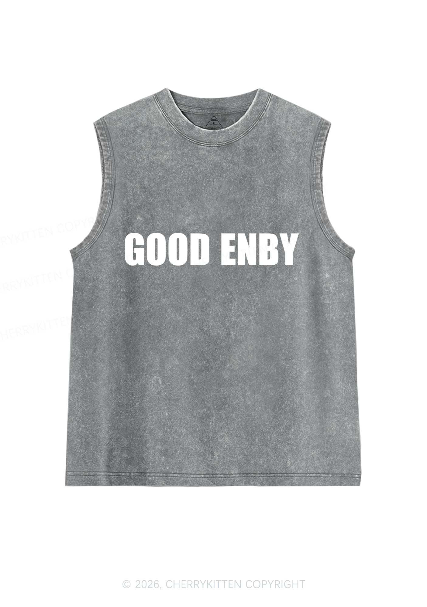 Good Enby Pride Y2K Washed Muscle Tank Cherrykitten - Image 7