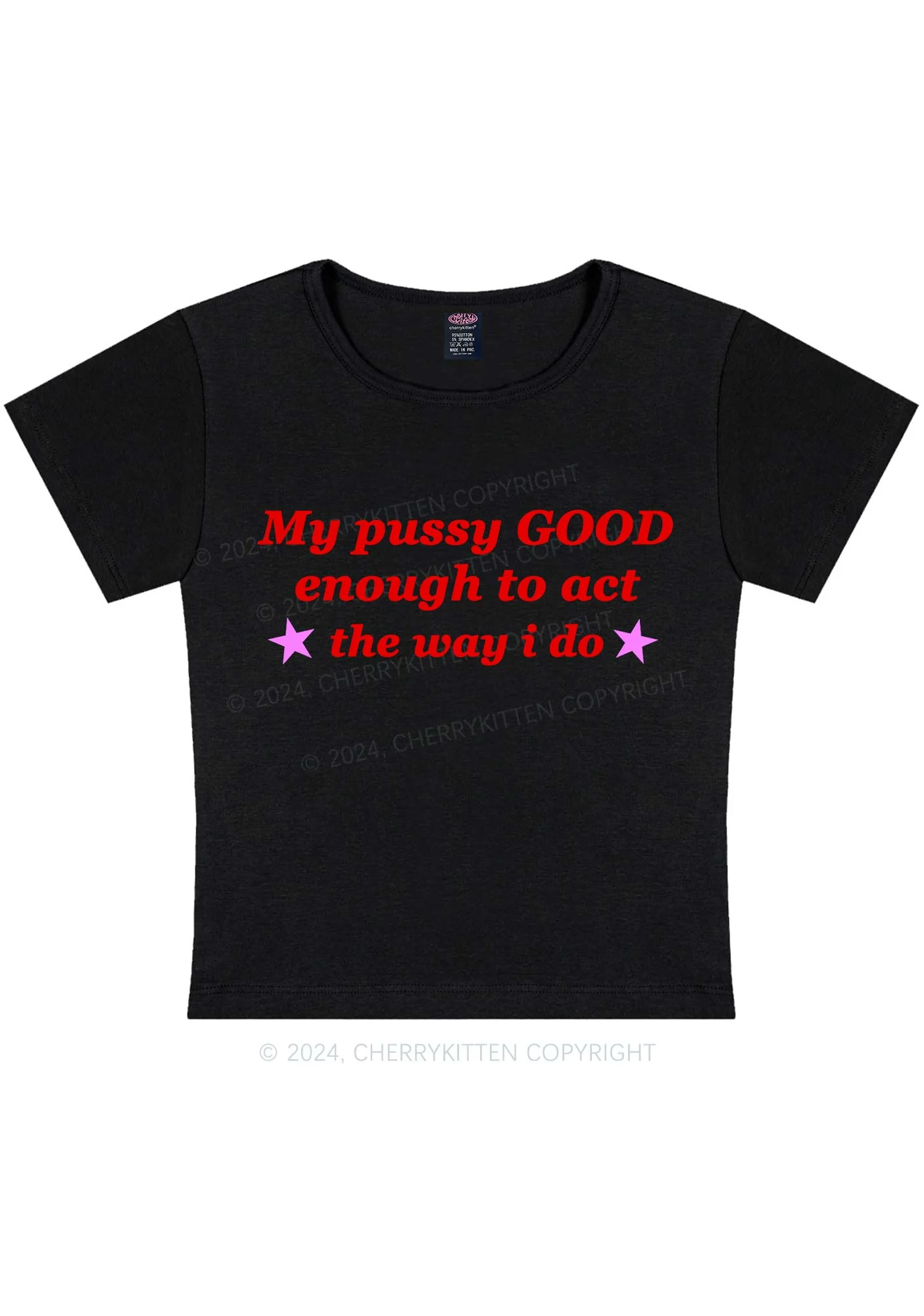 Good Enough To Act Y2K Baby Tee Cherrykitten - Image 4