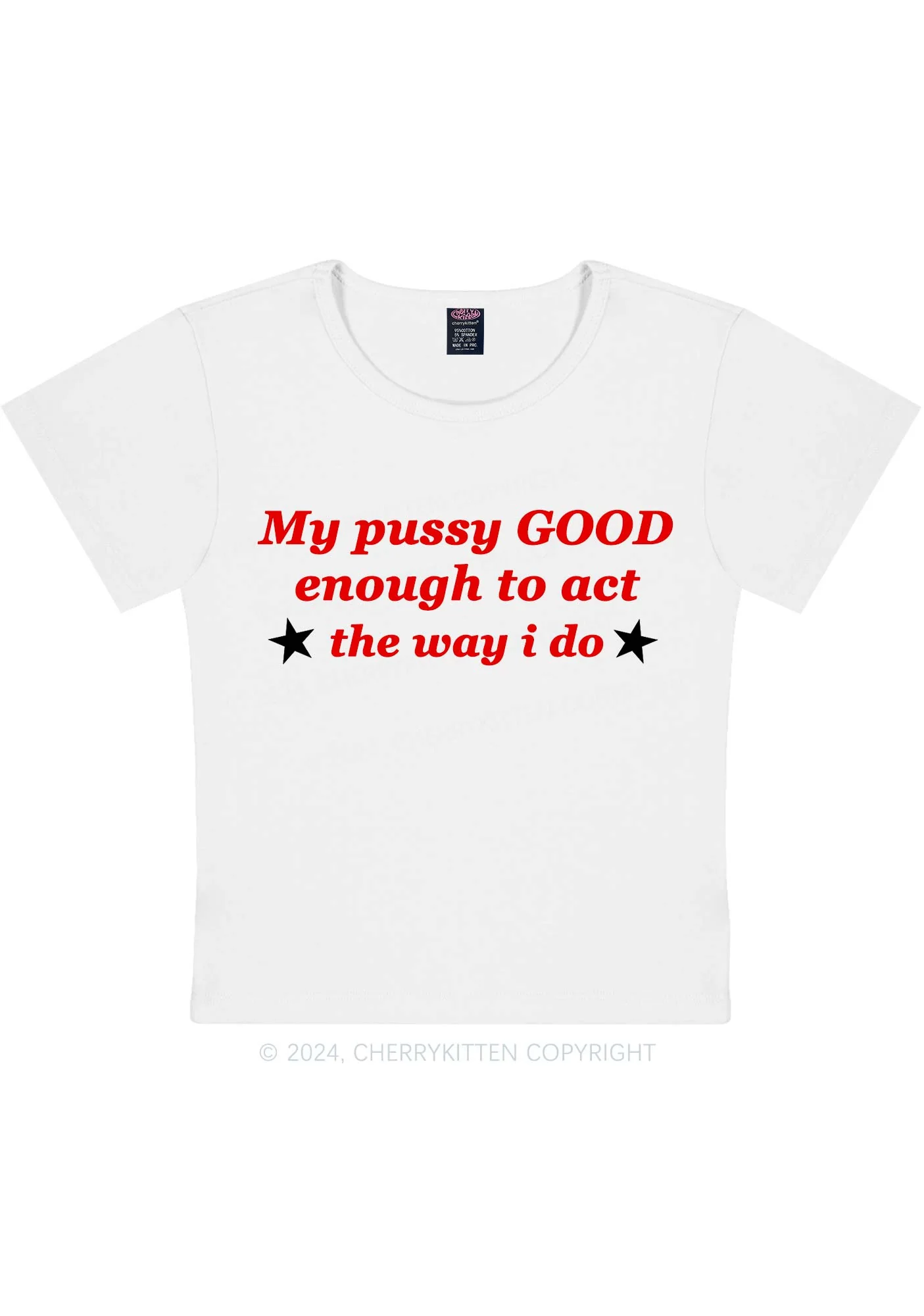 Good Enough To Act Y2K Baby Tee Cherrykitten - Image 5