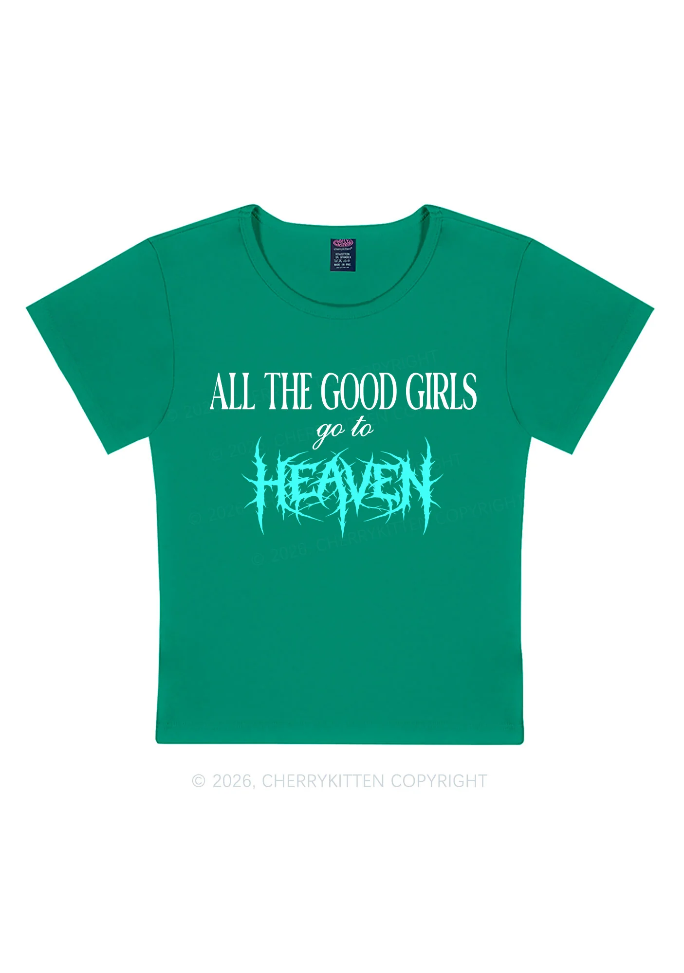 Good Girls Go To Heaven Y2K Baby Tee Cherrykitten - Image 11