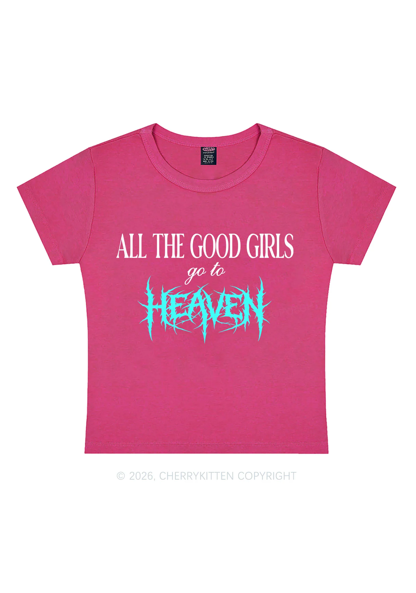 Good Girls Go To Heaven Y2K Baby Tee Cherrykitten - Image 6