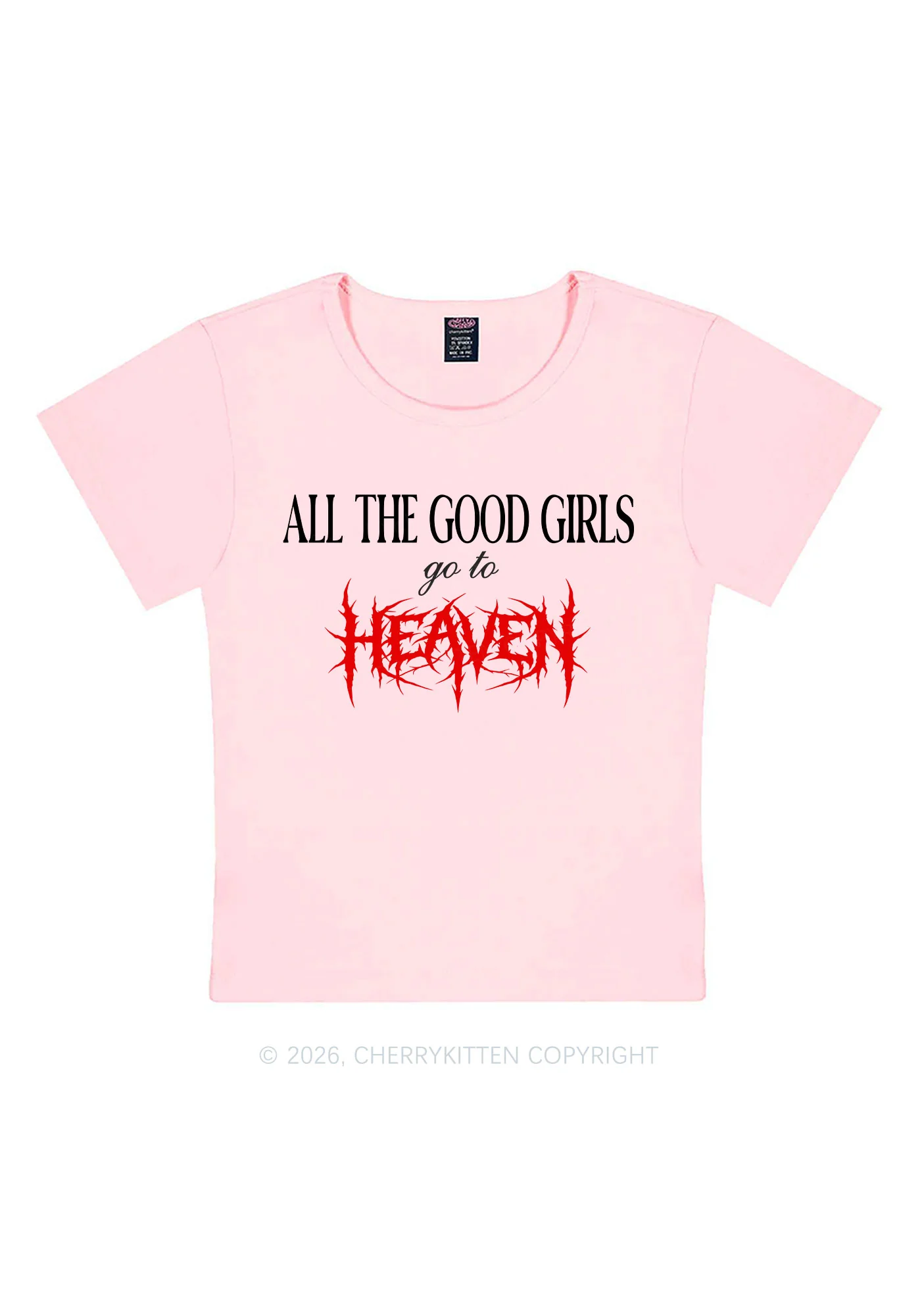 Good Girls Go To Heaven Y2K Baby Tee Cherrykitten - Image 8