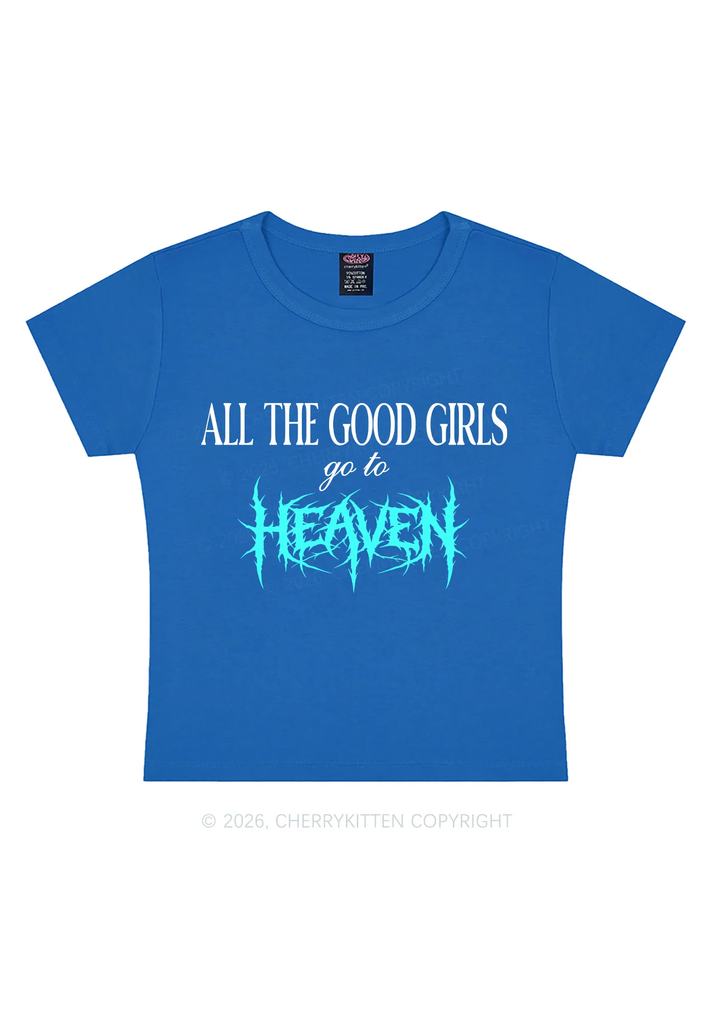 Good Girls Go To Heaven Y2K Baby Tee Cherrykitten - Image 9