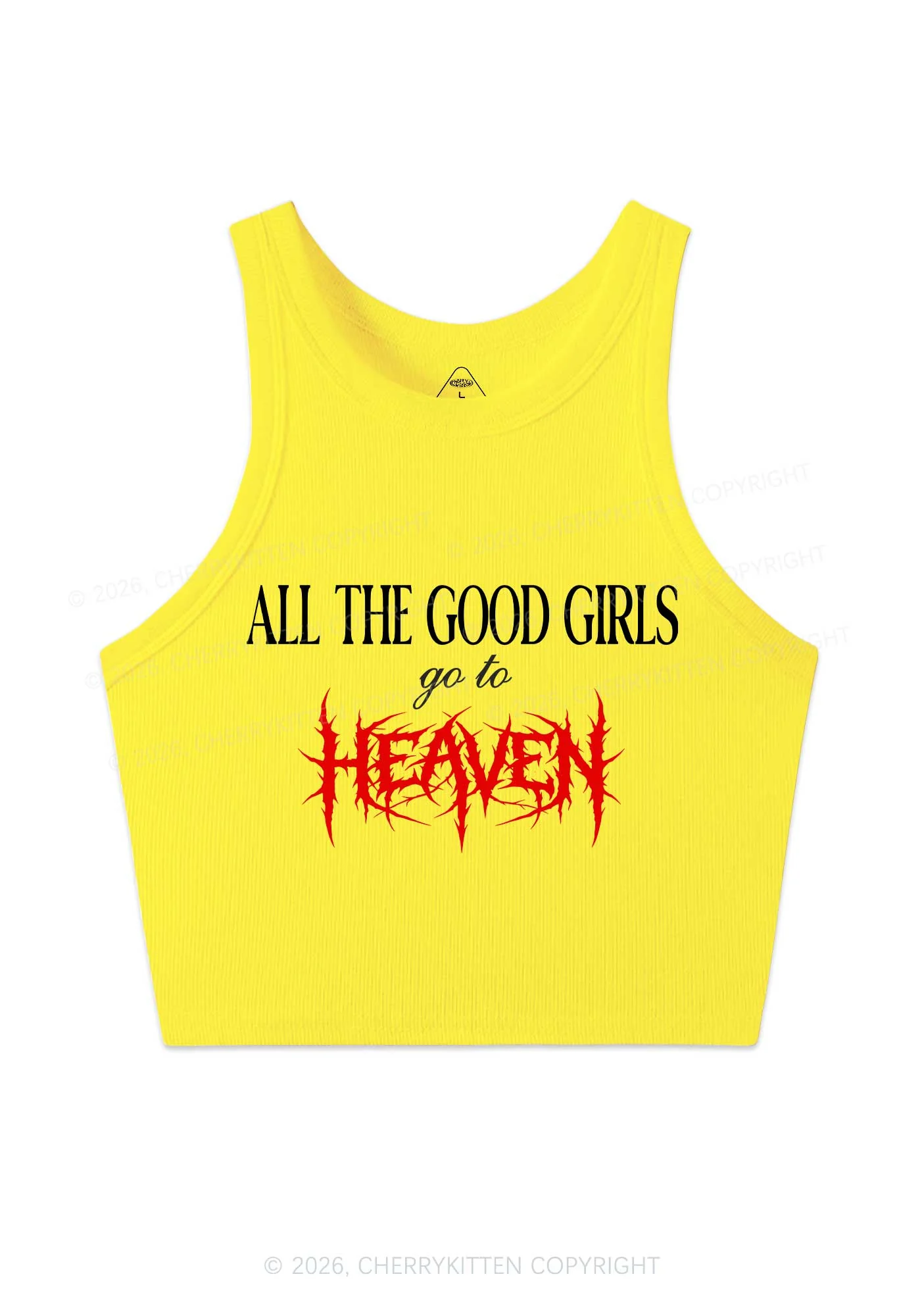 Good Girls Go To Heaven Y2K Crop Tank Top Cherrykitten - Image 3