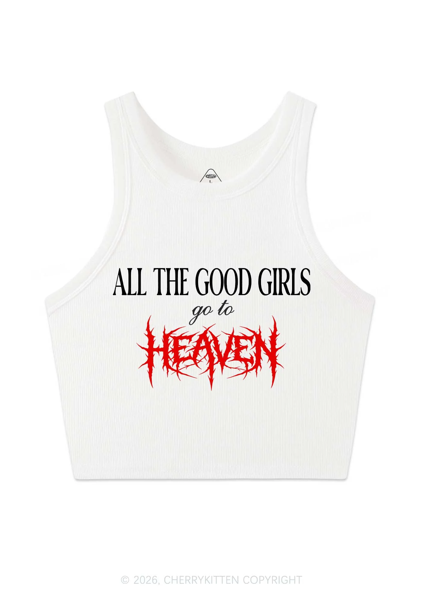 Good Girls Go To Heaven Y2K Crop Tank Top Cherrykitten - Image 4