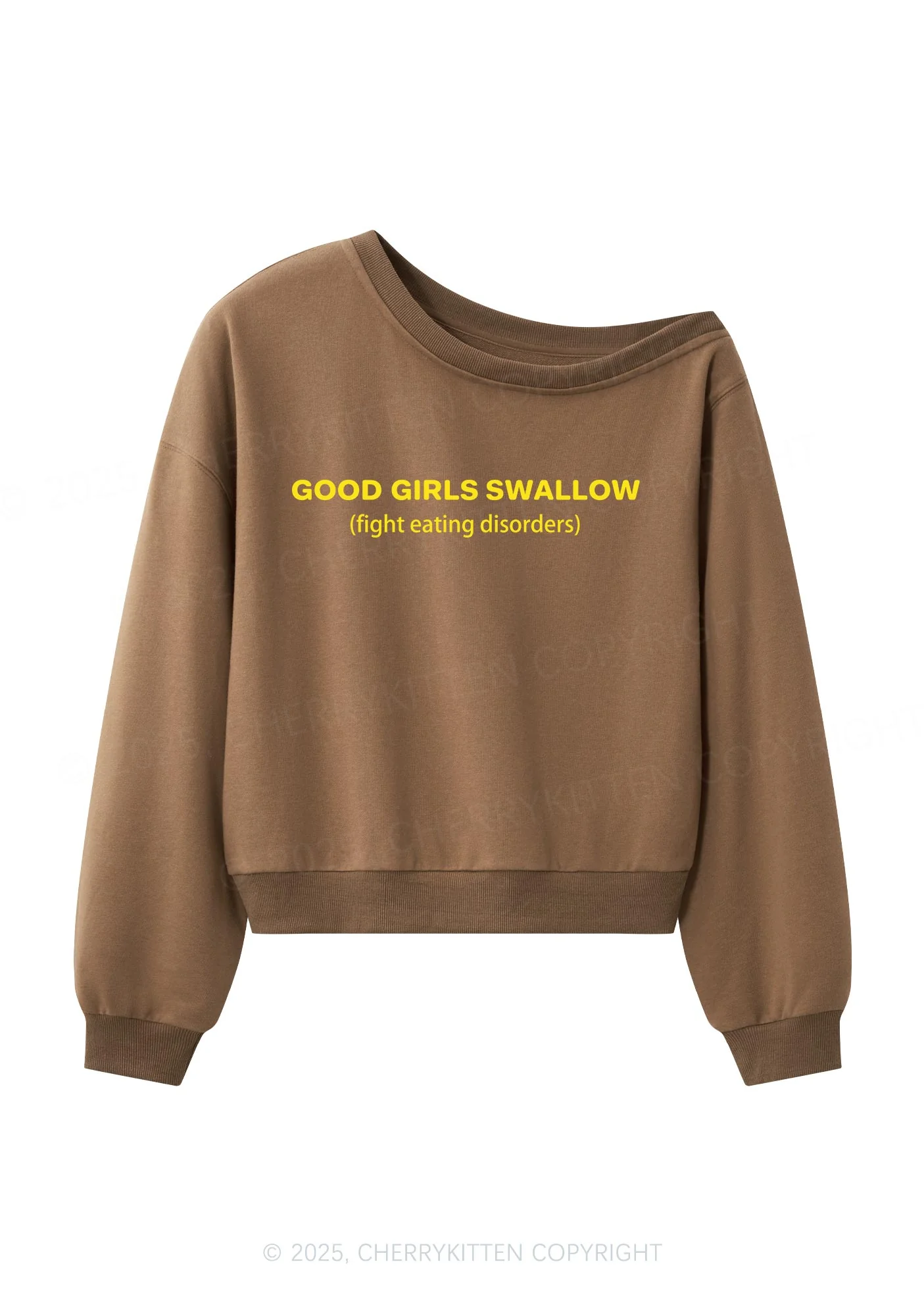 Good Girls Swallow Y2K Off Shoulder Sweatshirts Cherrykitten - Image 4