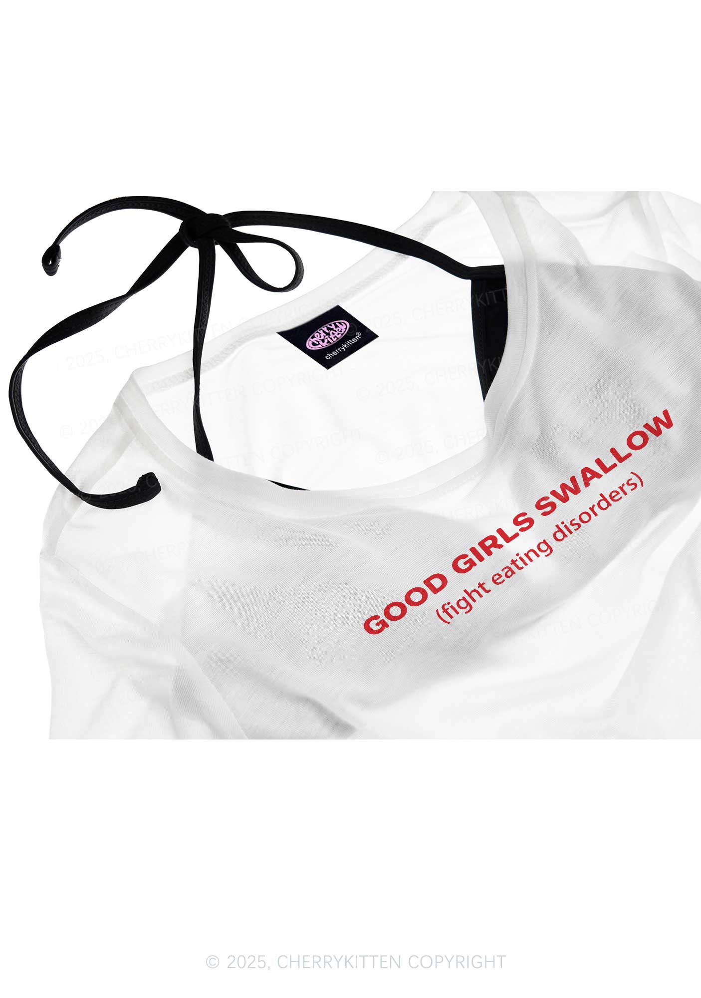 Good Girls Swallow Y2K Sheer Boyfriend Tee Cherrykitten - Image 4