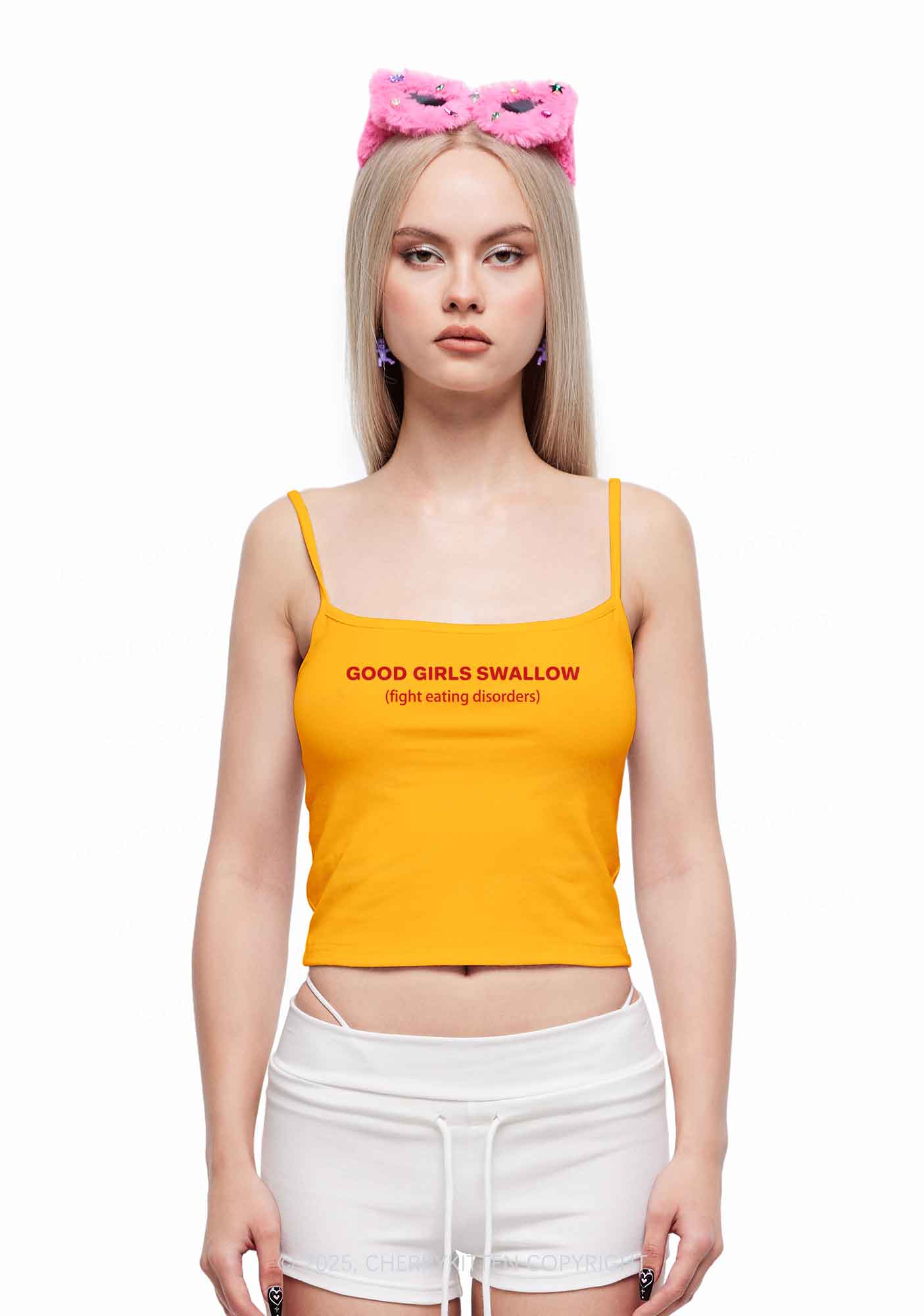 Good Girls Swallow Y2K Spaghetti Strap Cami Cherrykitten - Image 2