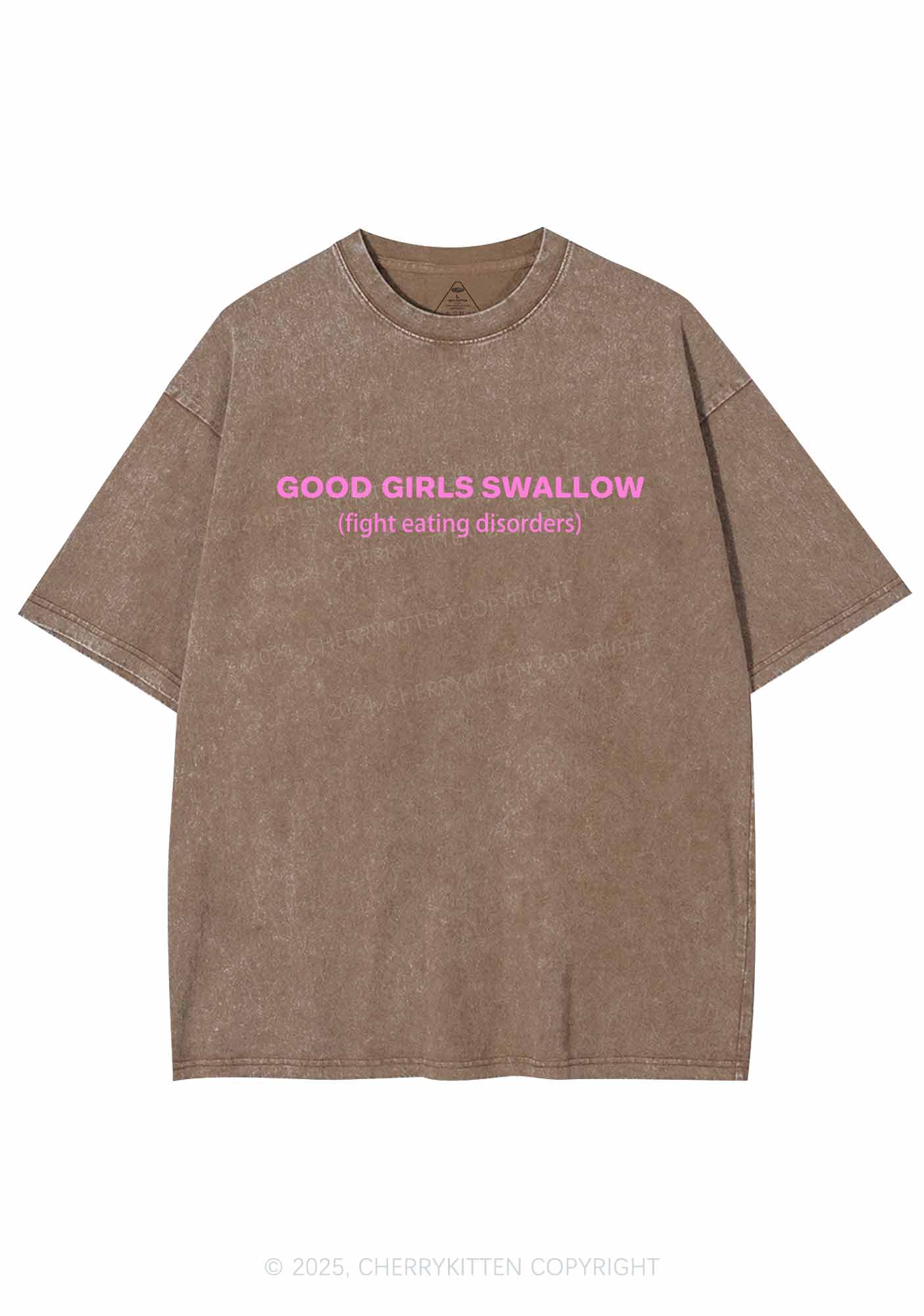 Good Girls Swallow Y2K Washed Tee Cherrykitten - Image 7